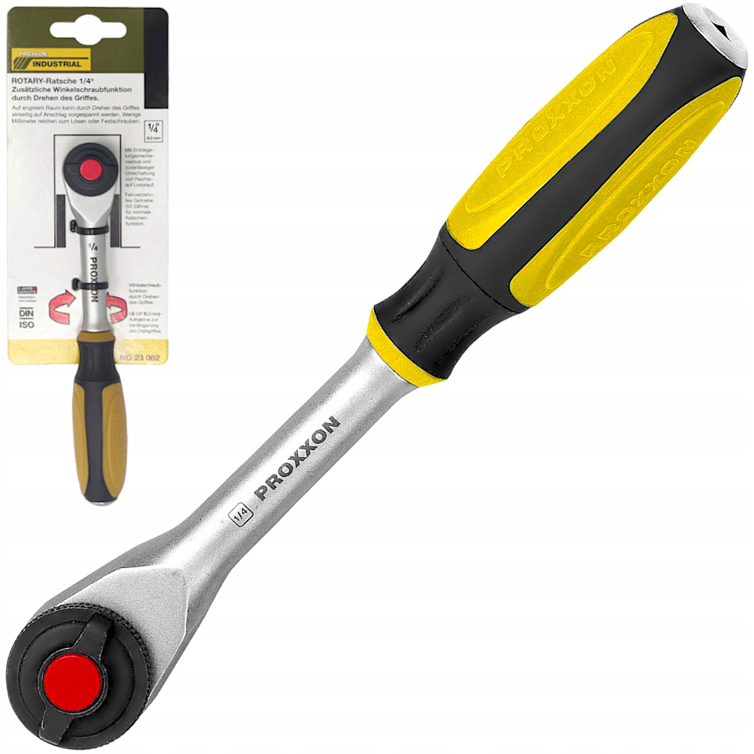Proxxon Grzechotka klucz 1/4 cala Rotary z dodatkową funkcją podkręcania