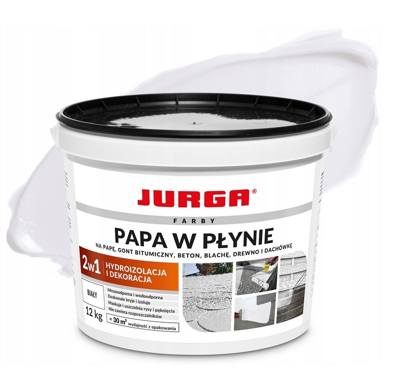 Jurga Papa W Płynie Uniwersalna Wodoodporna Farba Na Dach Ogrodzenia Biała