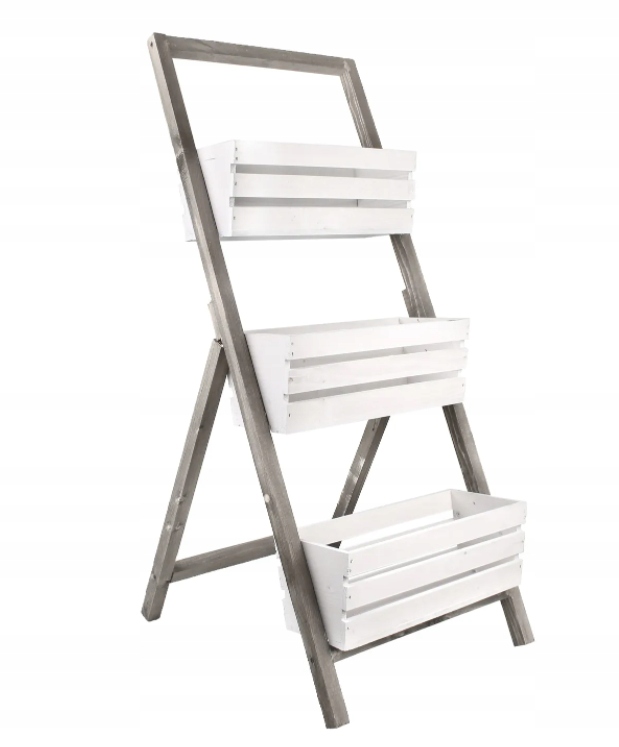 STOJAK NA KWIATY DREWNIANY KWIETNIK DRABINKA Marka inna