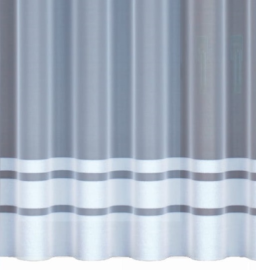 Firana Firanka żakardowa na taśmie marszczącej Pasy 160x400 Biała Klasyczna