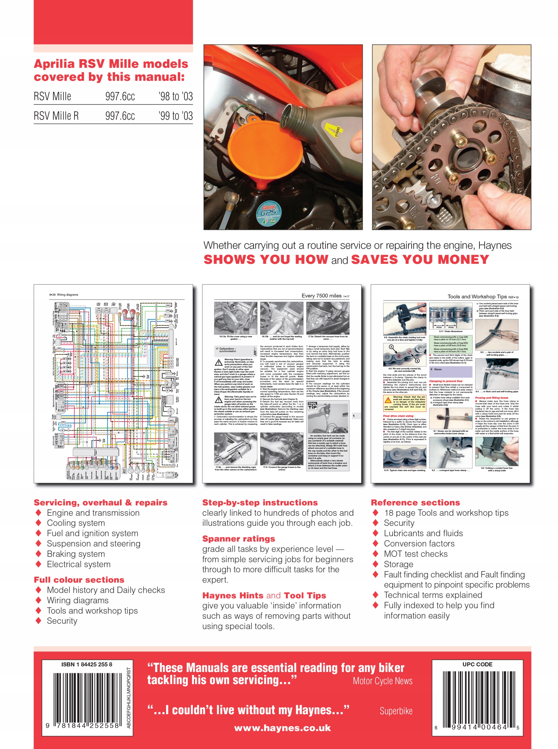 APRILIA RSV MILLE R (93-03) СТРОИТЕЛЬСТВО И РЕМОНТ