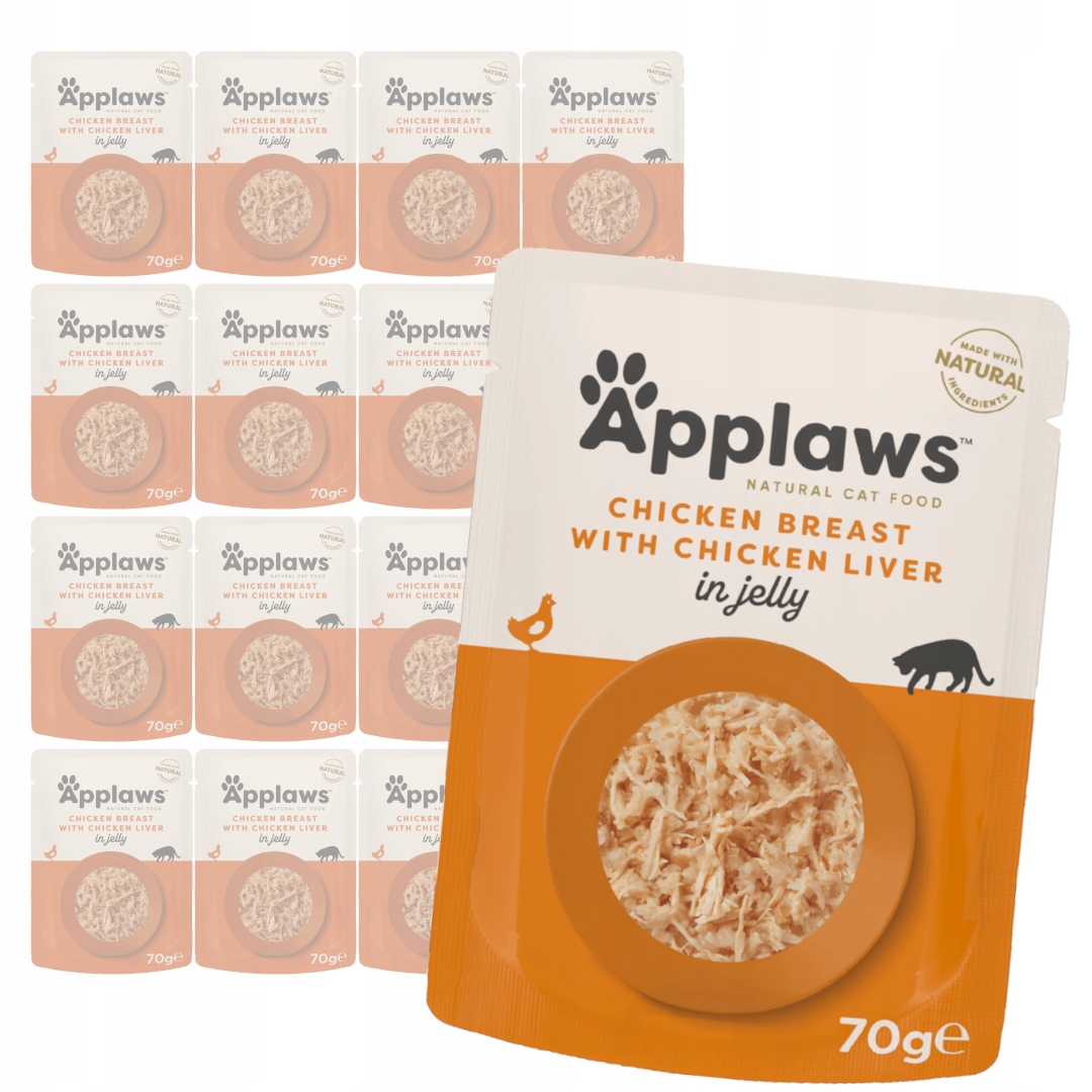 Levně Applaws Cat Krmivo Pro Kočky 16x70g Kuřecí prsa s játry Želé