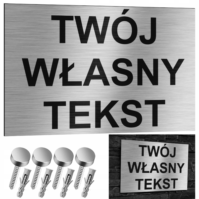 XXL Nerezová cedulka na dveře/stěnu Váš Vlastní Nápis 60x40 Hliník