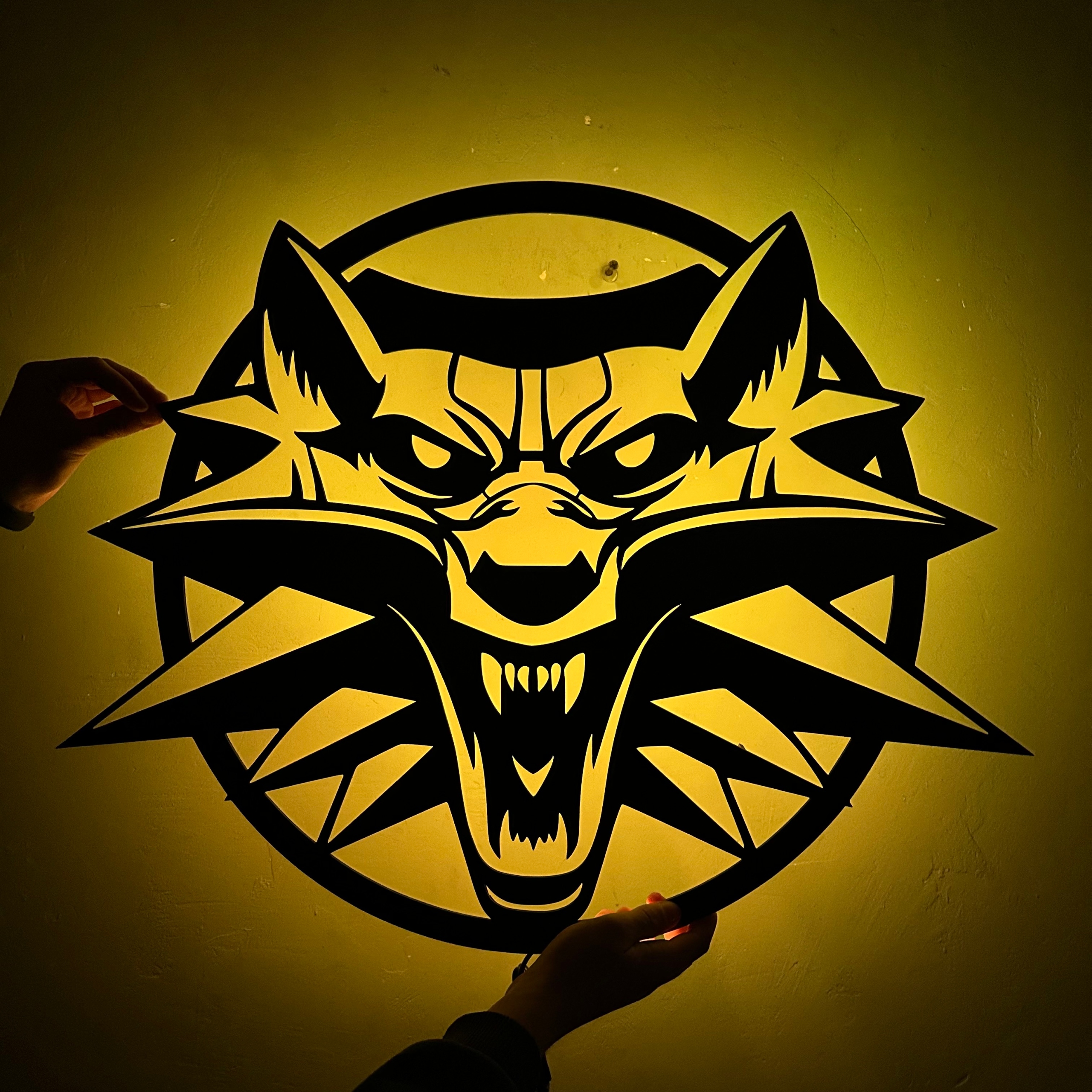 Zaklínač Divoký hon Dřevěný 3D obraz Noční Lampa Led XL Dárek