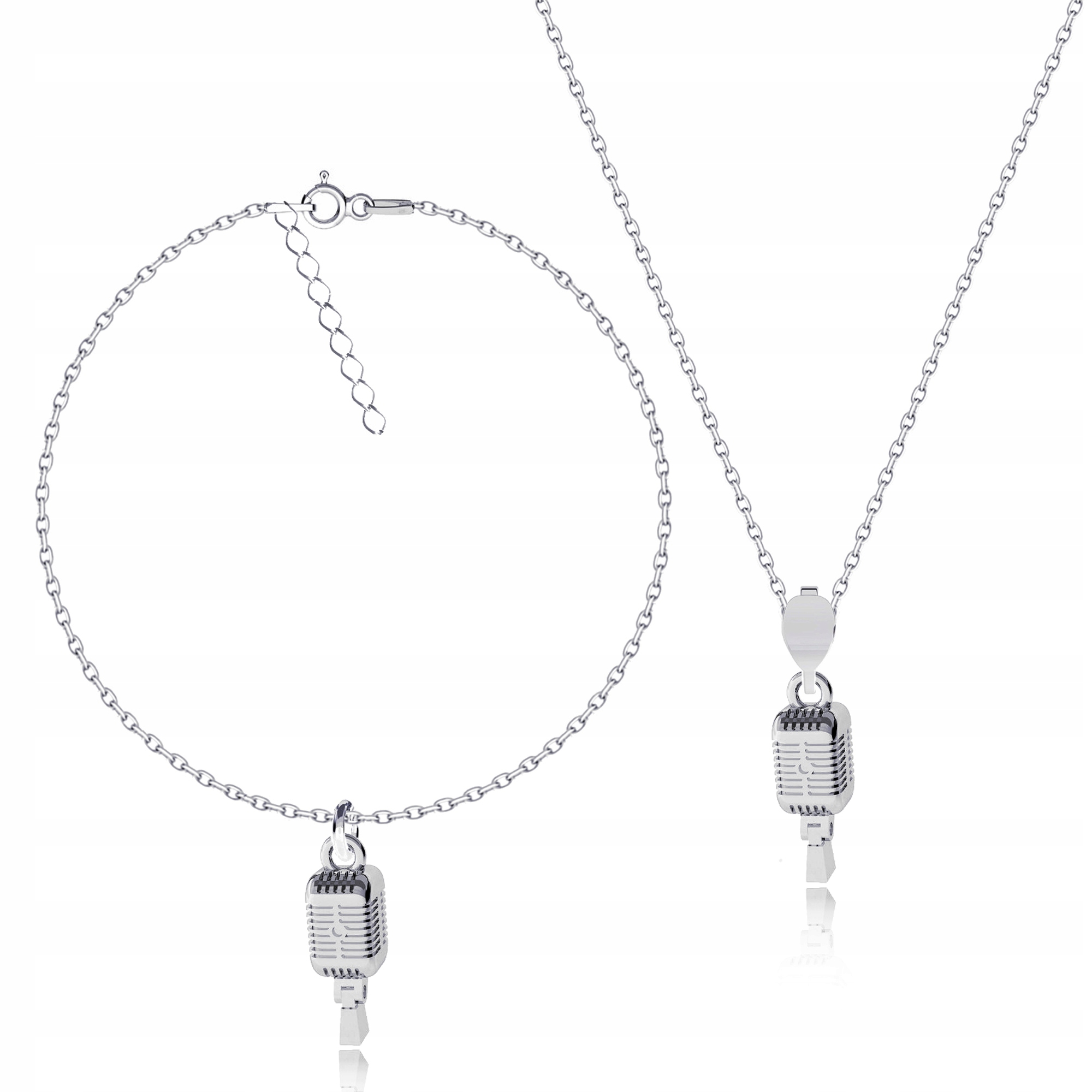 Mikrofon 3D Sada šperků ankr stříbro 925
