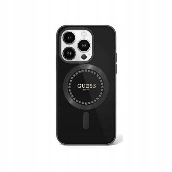 Pouzdro Guess Iml Rhinestones s Magsafe pro iPhone 16 Pro Max