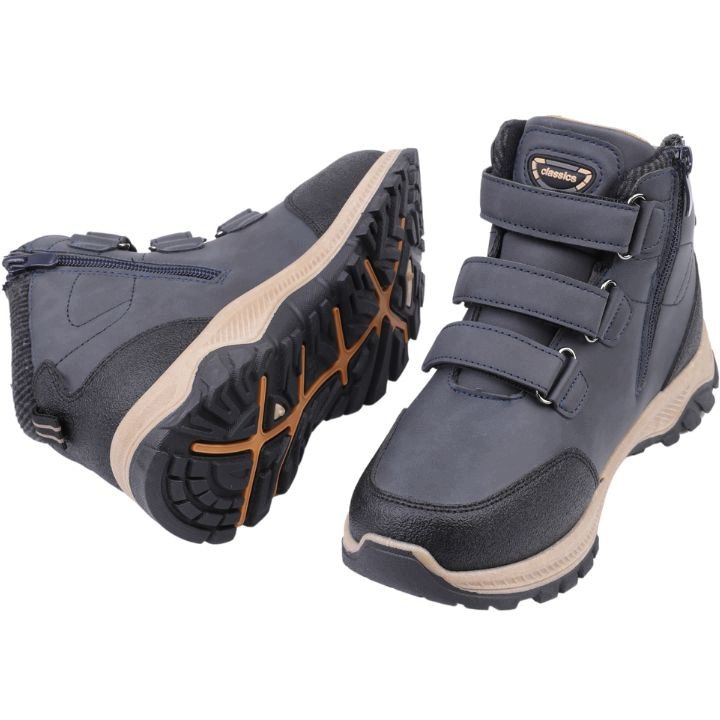 Buty Zimowe Chłopięce Rzepy Sportowe Suwaki Ocieplace Trapery Śniegowce R39