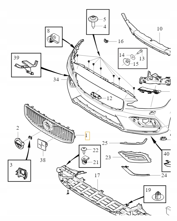 VOLVO S60 III grill atrapa czarny R-Design OE3236 Stan opakowania oryginalne