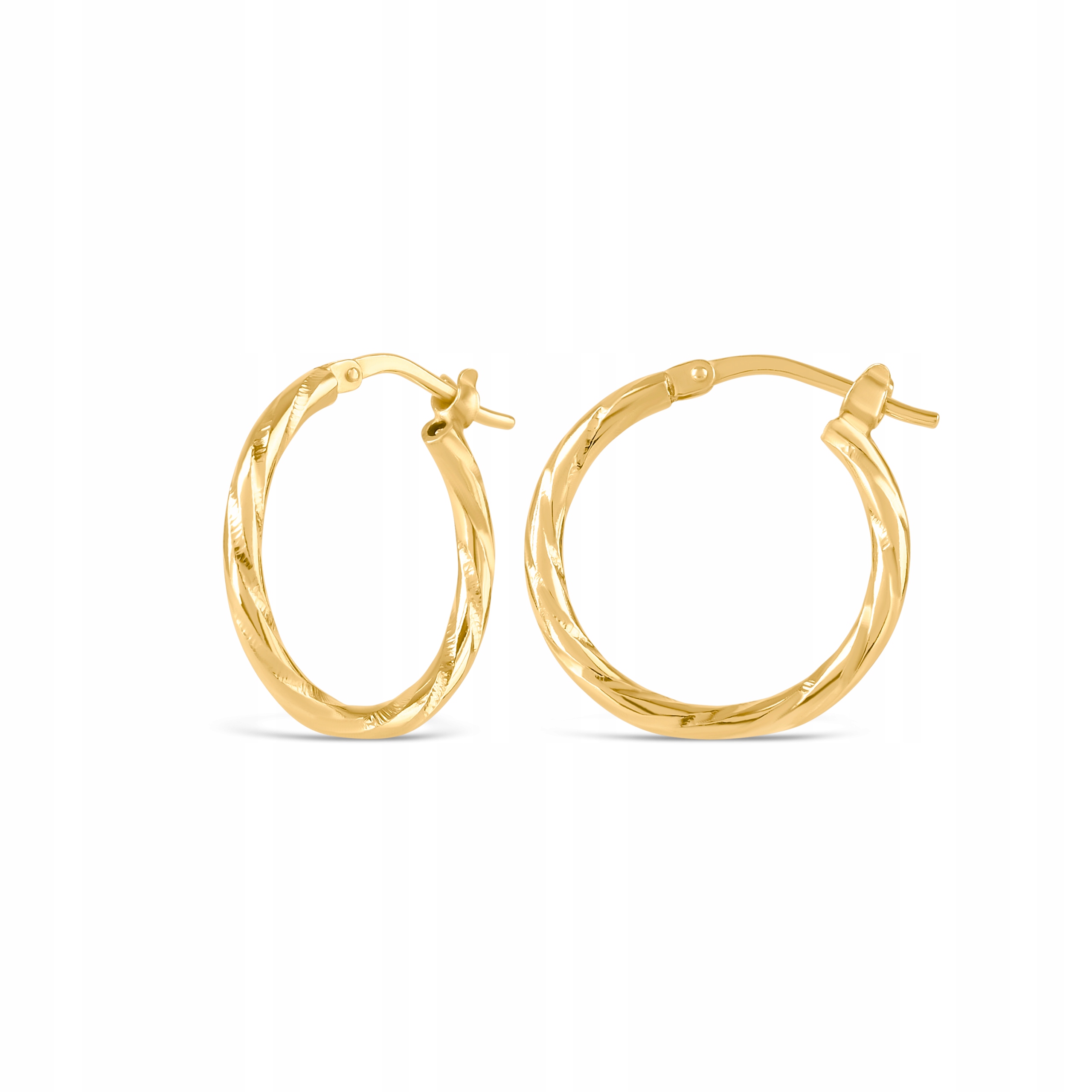 Kolczyki pozłacane koła Ania Kruk złote skręcane 2 cm srebro 925