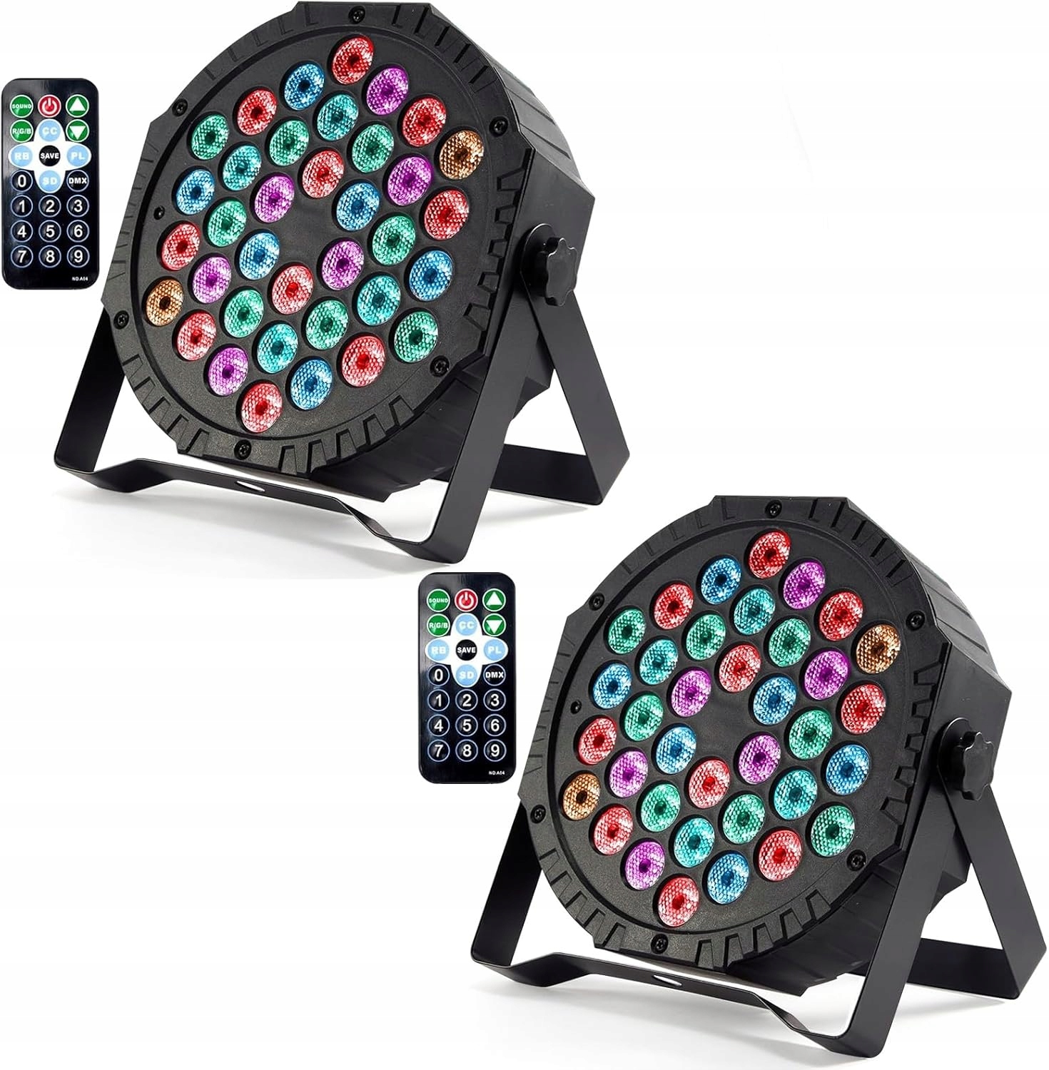Sada 2 Rgb Led reflektorů DMX512 s dálkovým ovládáním, osvětlení pro Dj