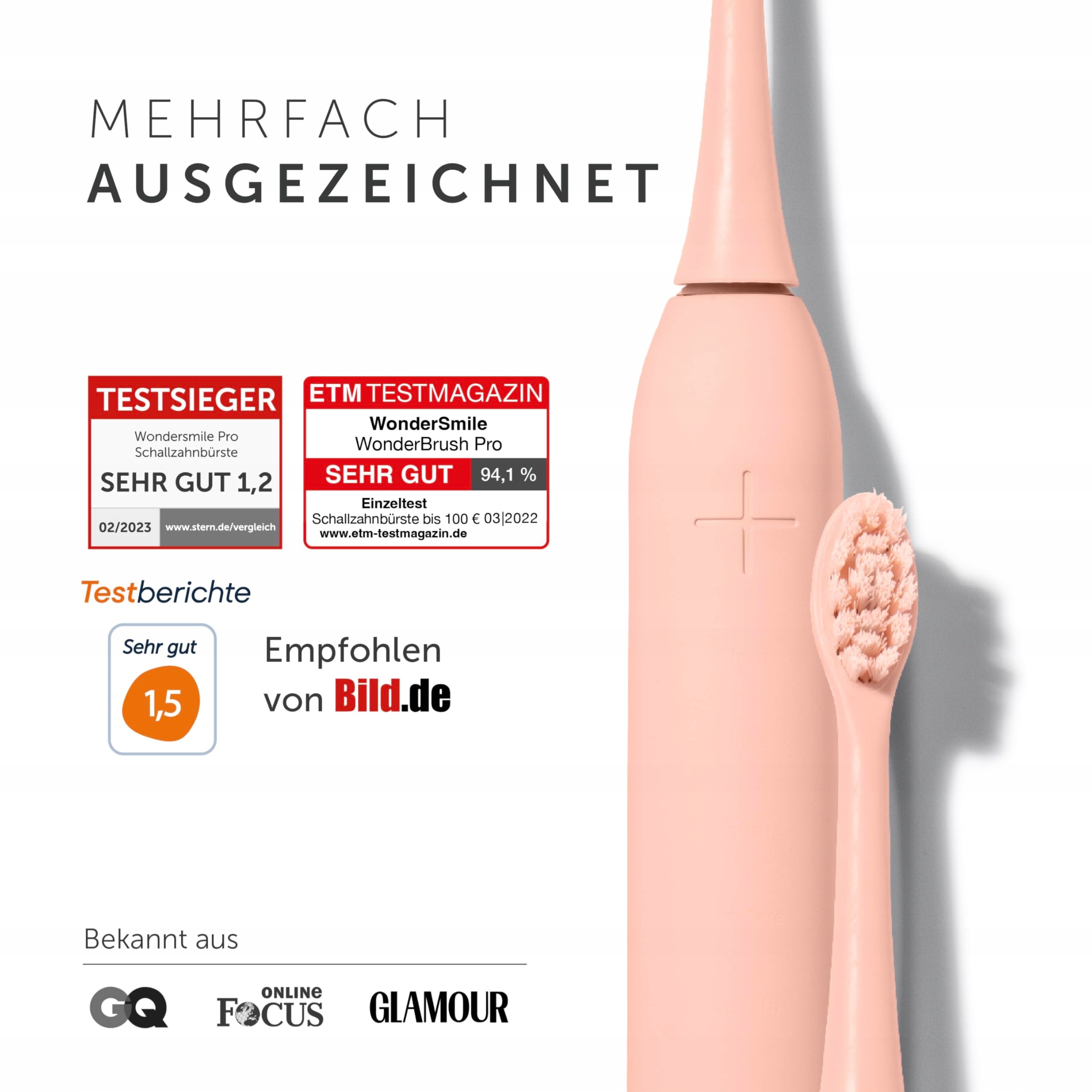 WONDERSMILE Szczoteczka Soniczna Podwójny Zestaw PRO 4 Programy Atomic Rose — miniatura 2