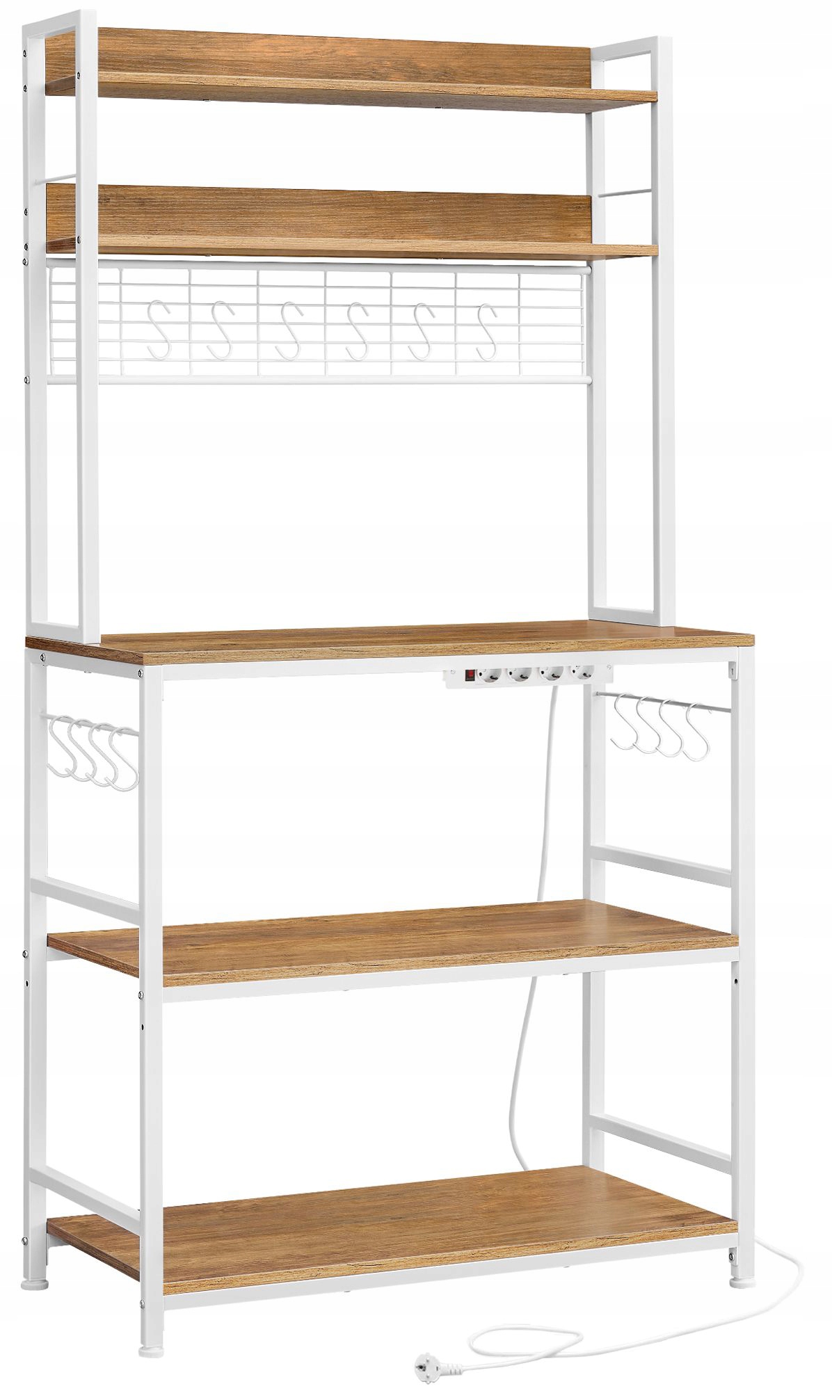 Pevná, všestranná kuchynská skrinka s napájacou lištou a 5 policami Loft