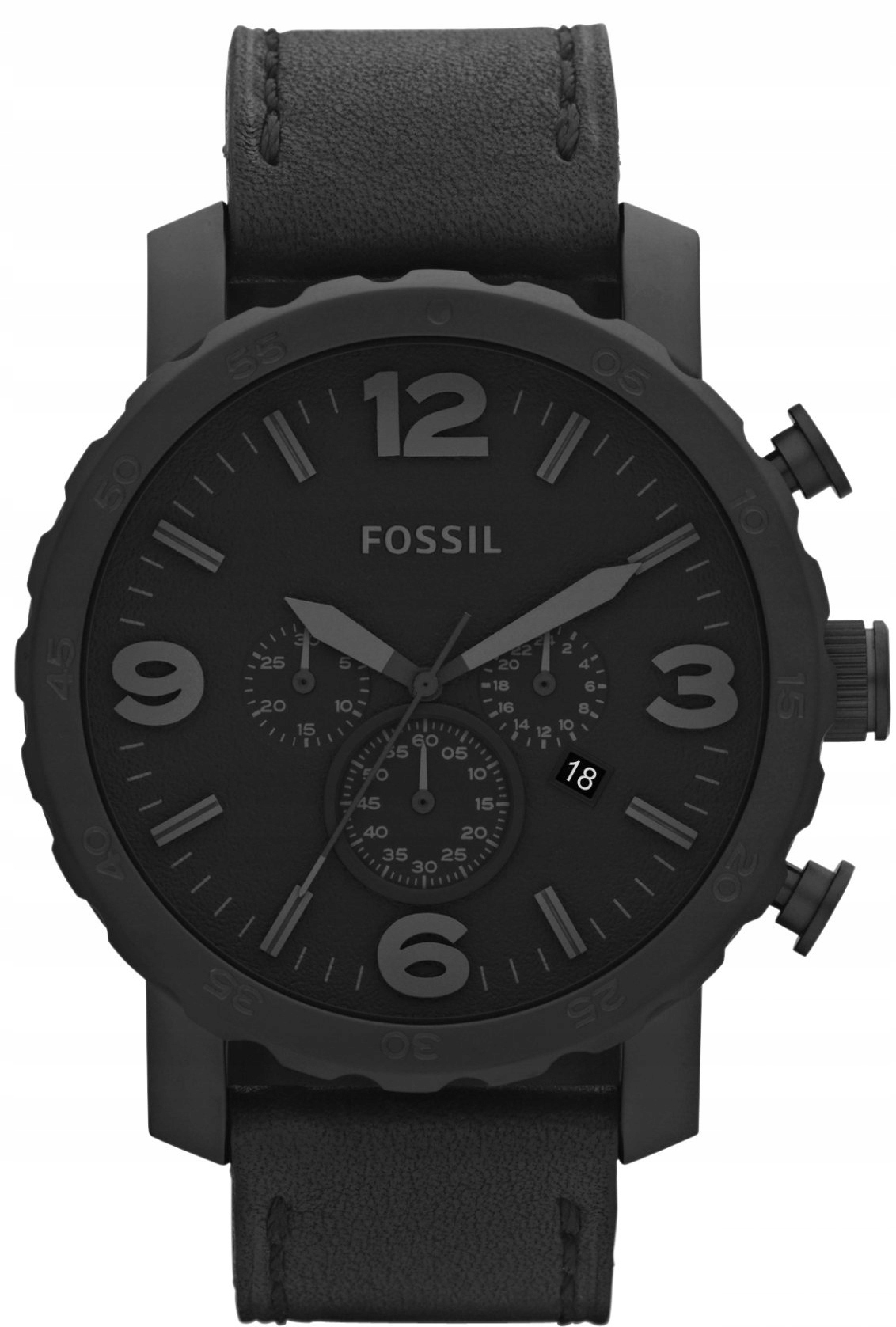Pánské hodinky Fossil Nate Leather Black