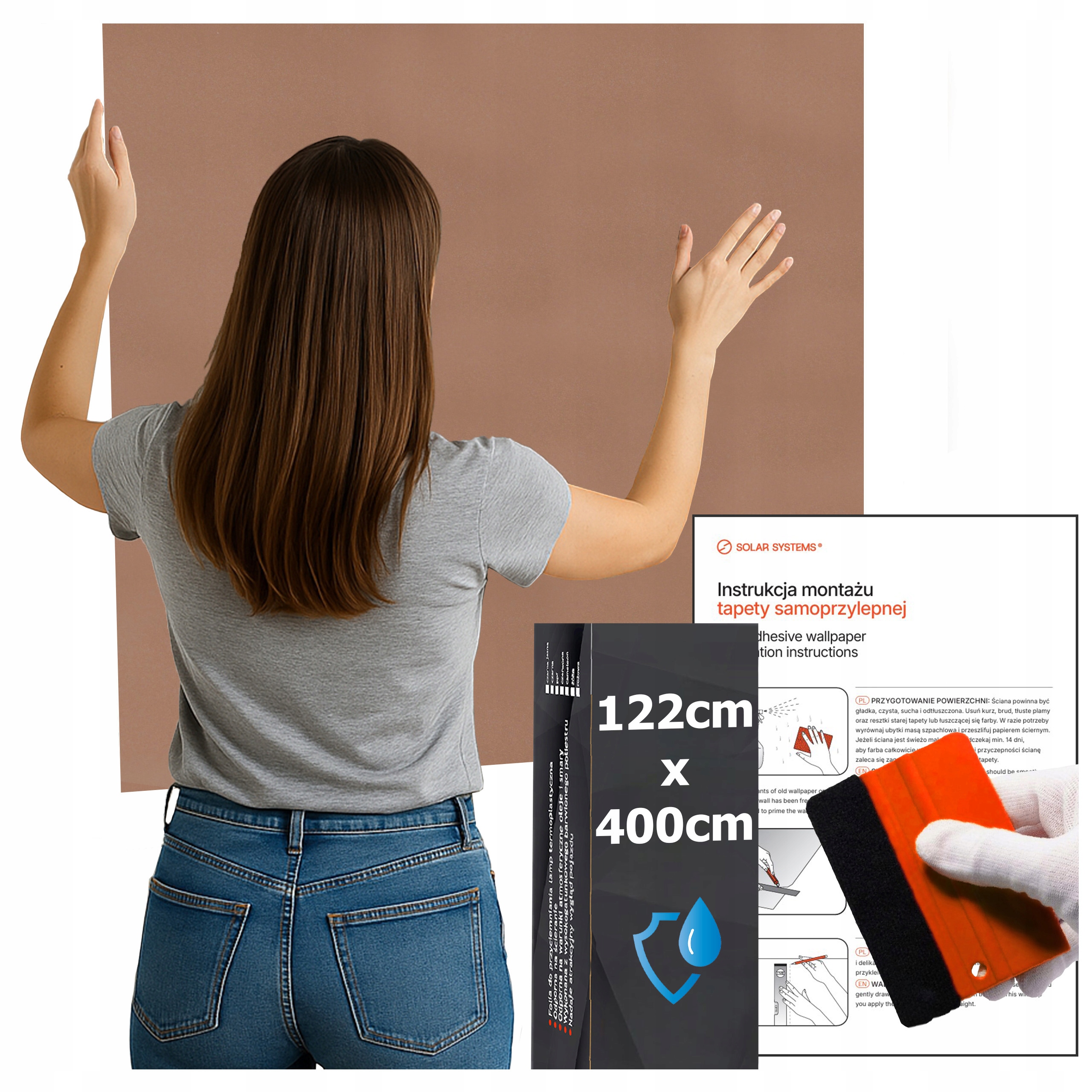 Tapeta Samolepicí Vodotěsná do kuchyně na zeď Nábytek Hnědý Velur