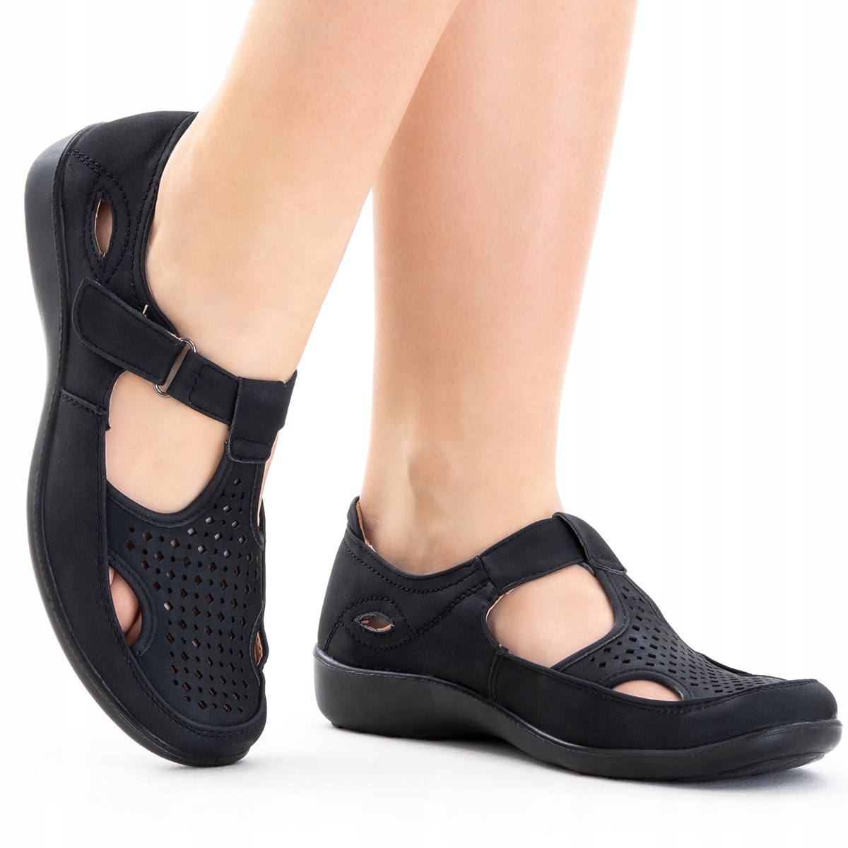 

Sandały wew.SKÓRA szersze na rzepy lekkie Wojtyłko