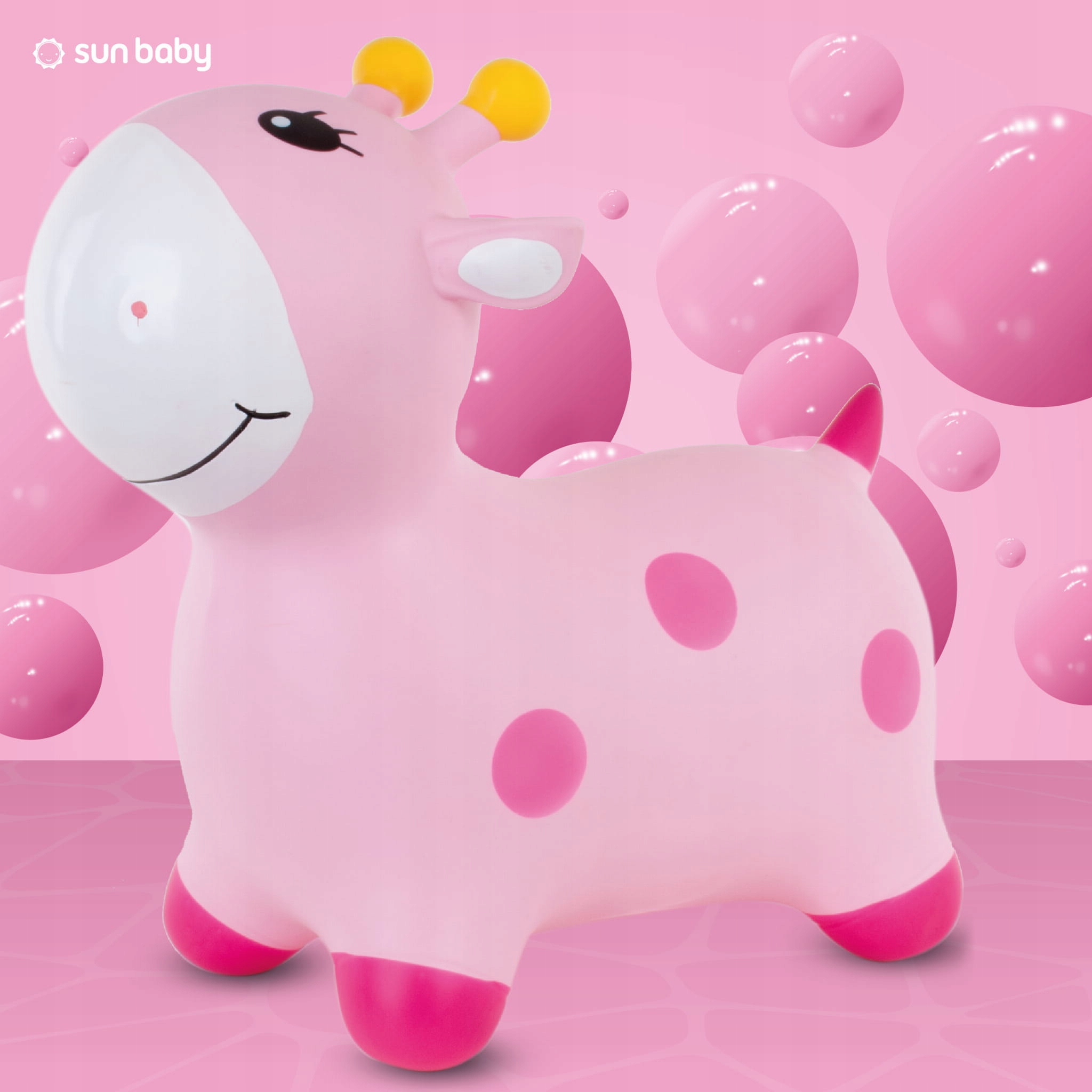 Skoczek dla dzieci do skakania z pompką Żyrafka różowa Marka Sun Baby