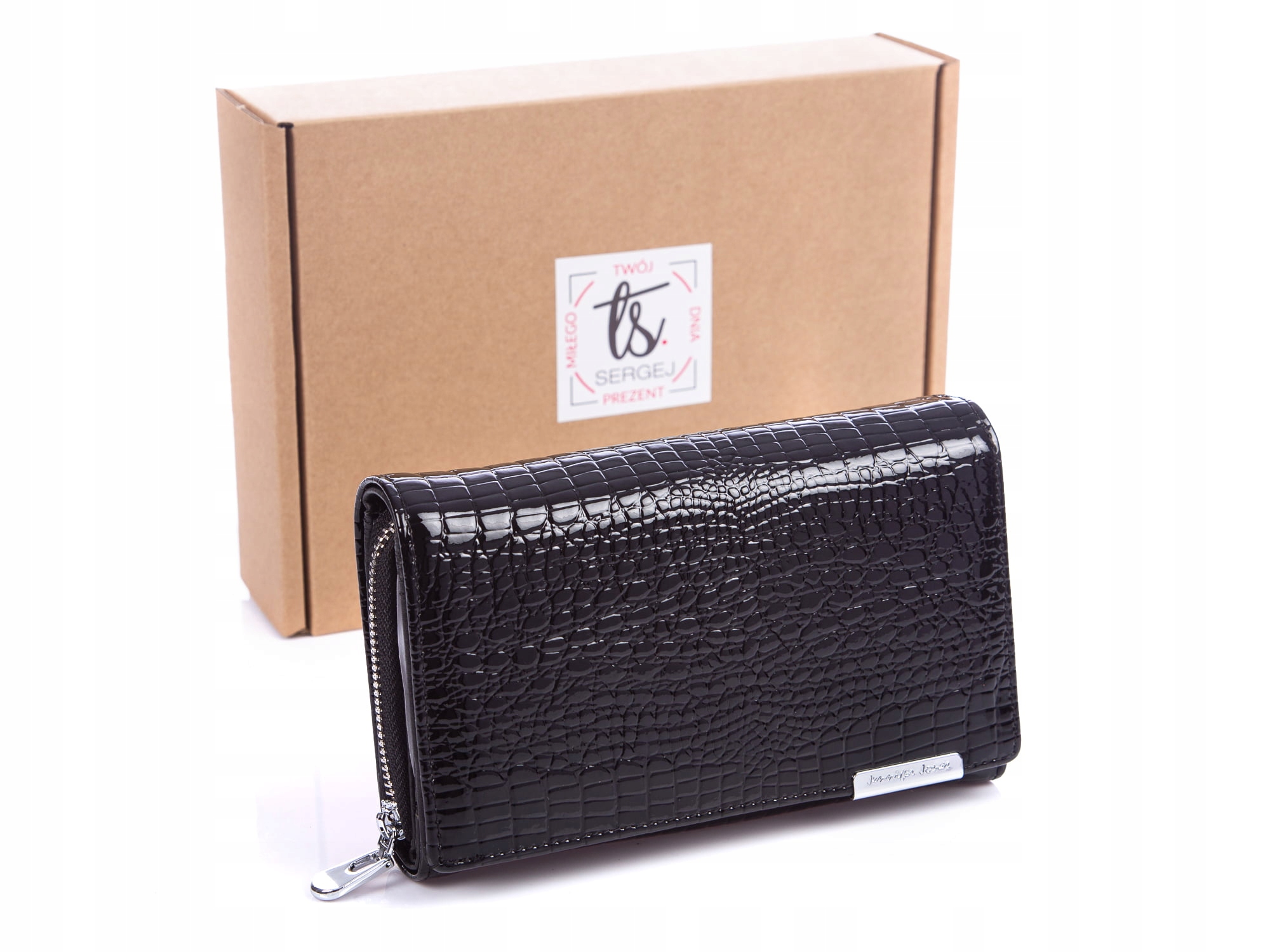 Černá lakovaná dámská peněženka Jennifer Jones