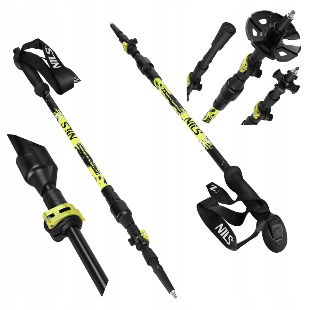 Regulovatelné teleskopické hole Nordic Walking pro chůzi, hliníkové