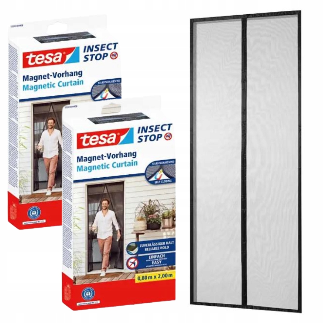 Tesa Moskytiéra s magnetickým samozavíracím systémem na balkonové dveře 0,9 x 2,1 m x2