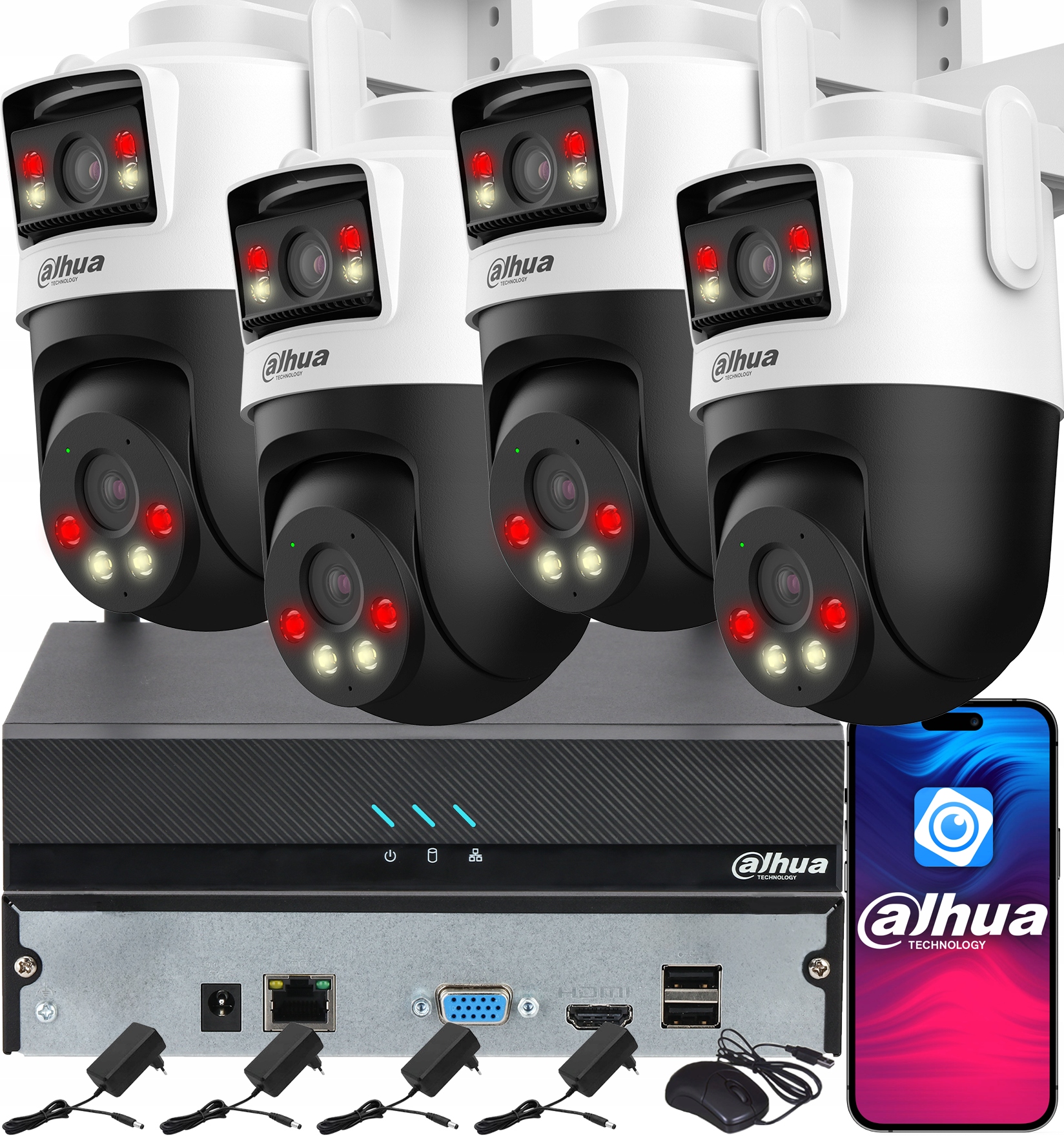 Monitorování Dahua pro 4 kamery 3MPx 3MPx P3D-3F-PV Smart Dual Light Audio