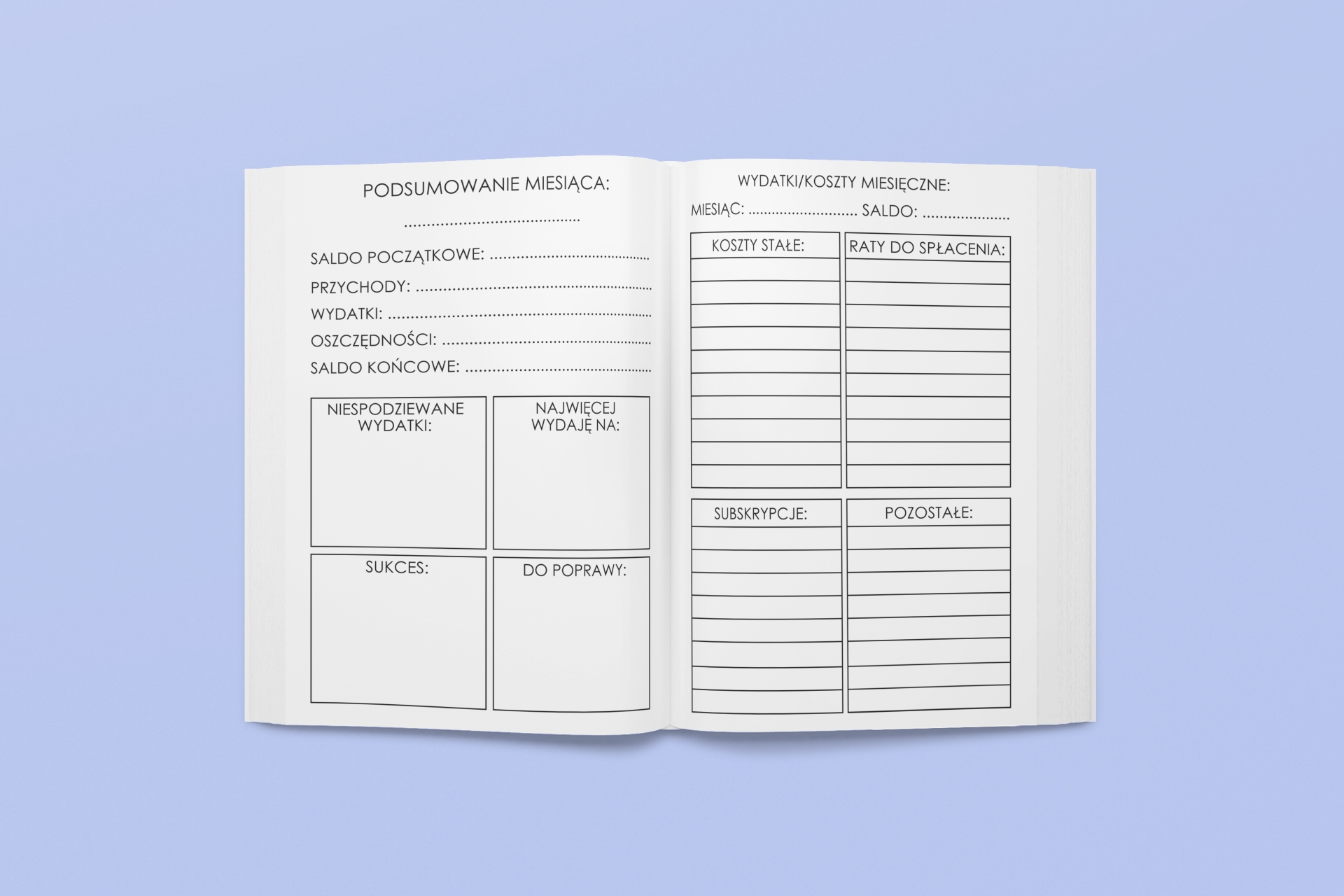 Planer FINANSOWY organizer budżetu wydatków notes ISBN 9788367614078