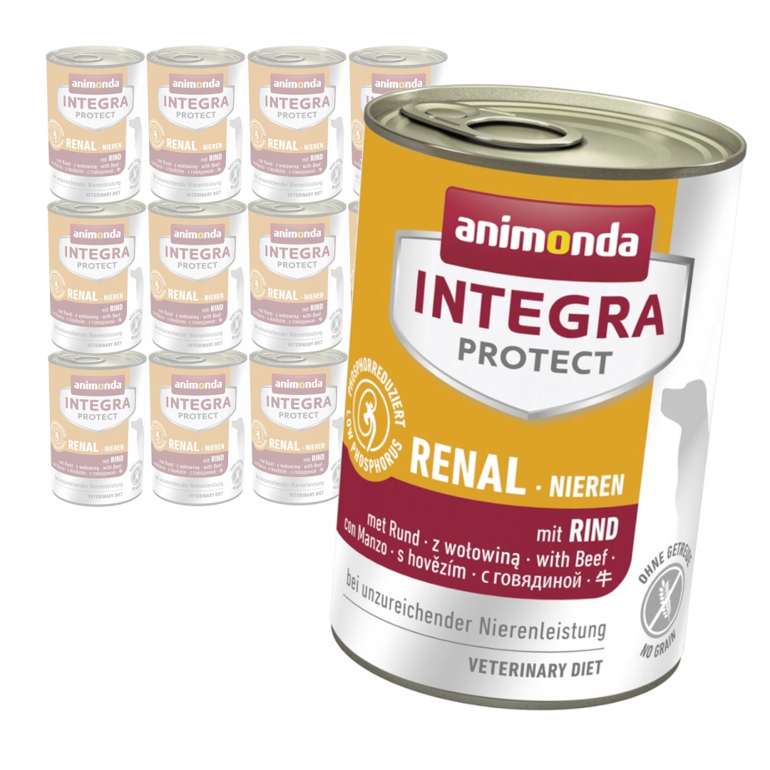 Levně Animonda Integra Protect Nieren 12x400g Vlhké Krmivo s hovězím masem pro psy