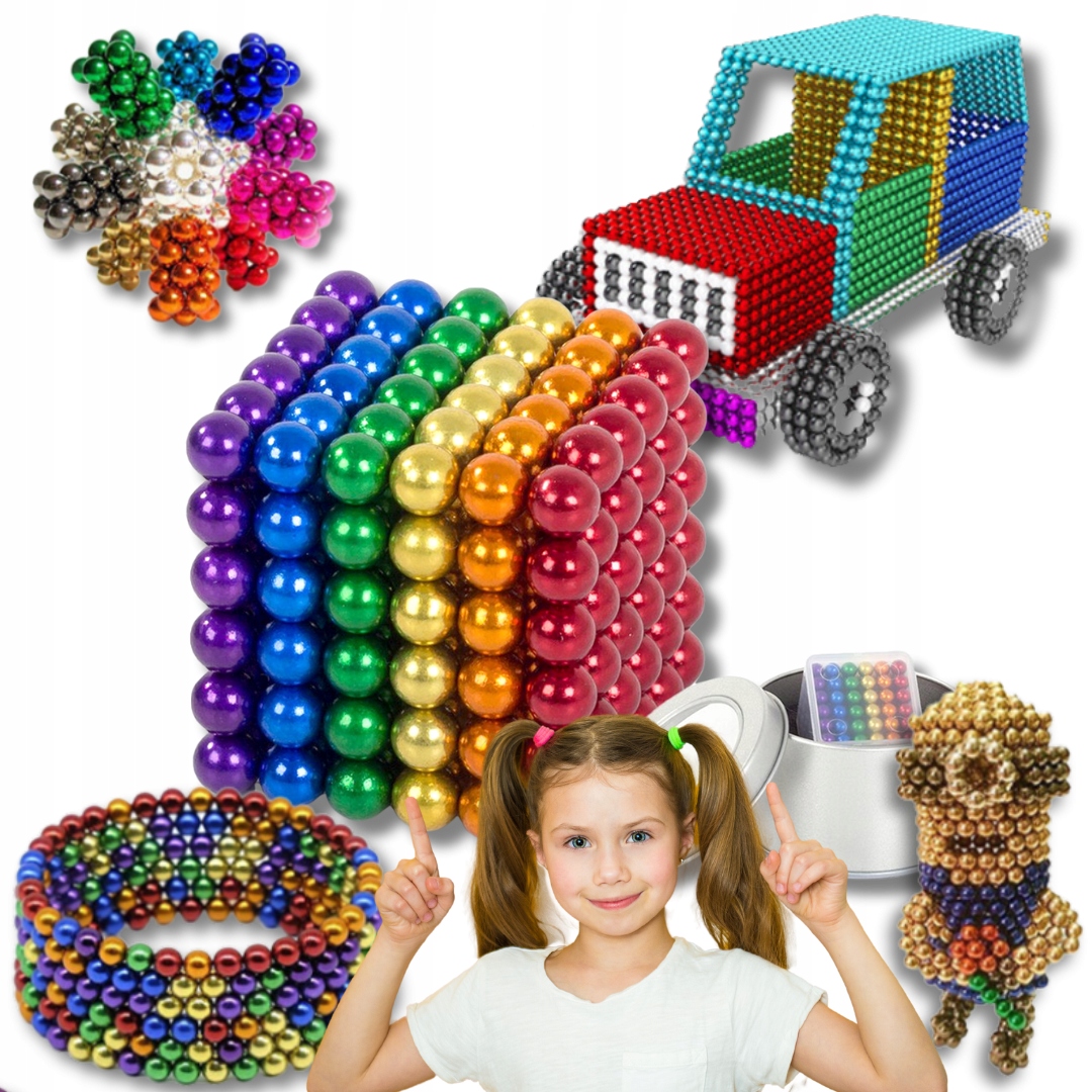 NEOCUBE KULKI MAGNETYCZNE 216 SZTUK 3MM TĘCZOWE + PUDEŁKO Z GĄBKĄ GRATIS Bohater brak