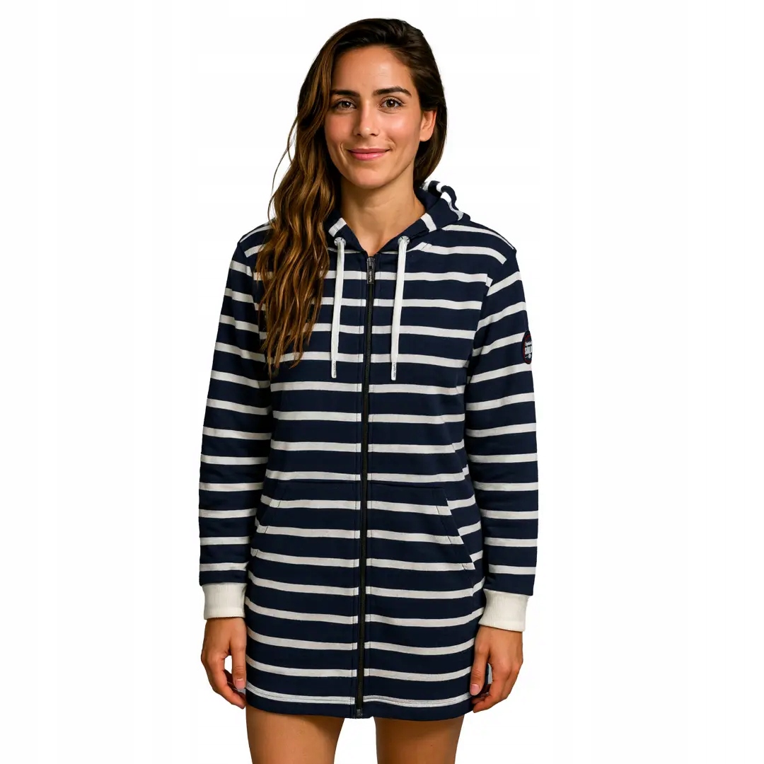 Mikina Tunika rozepínací námořnická modrá s pruhy Captain Mike XXL