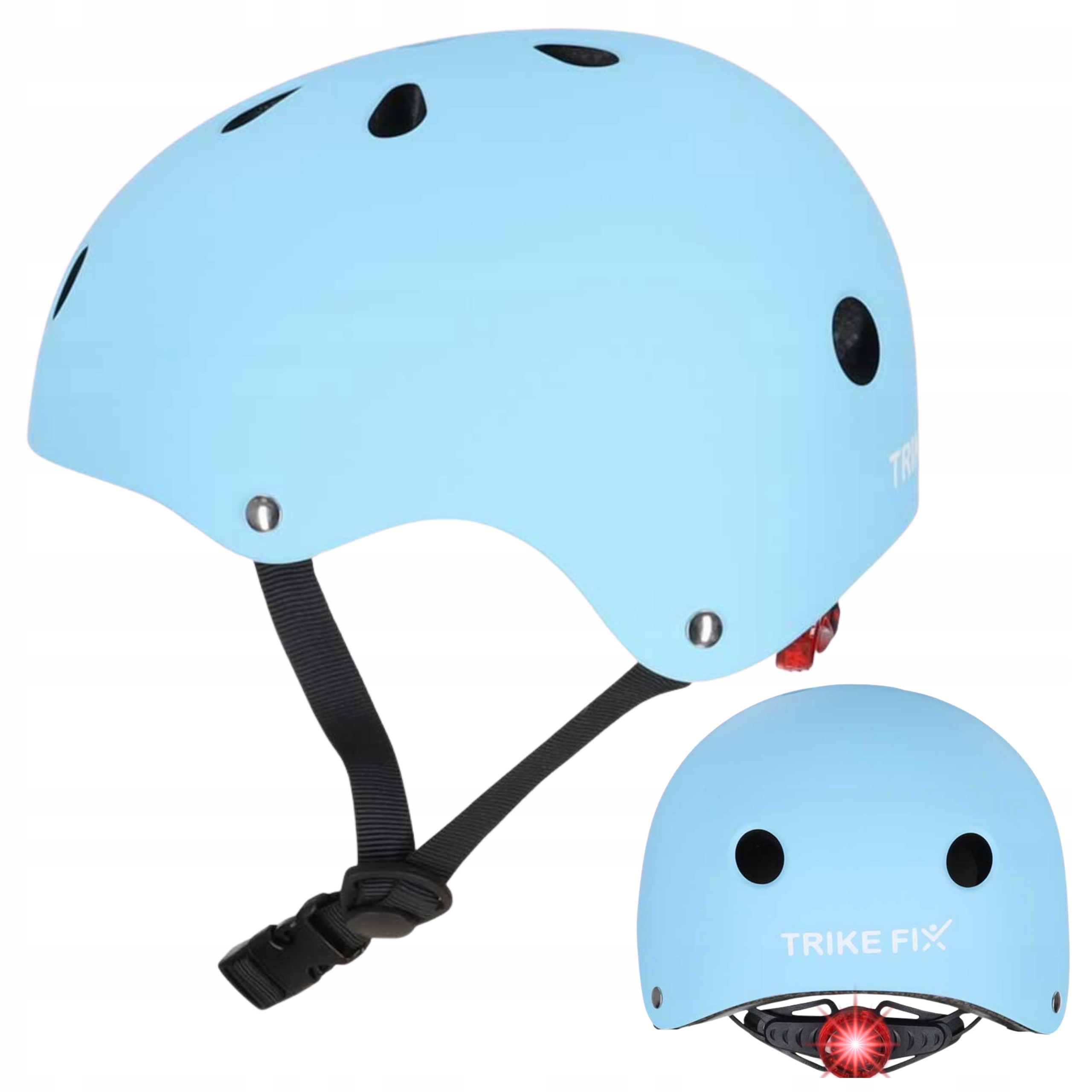 KASK ROWEROWY DLA DZIECKA TRIKE FIX DZIECIĘCY LED 55-58CM NIEBIESKI REGUL