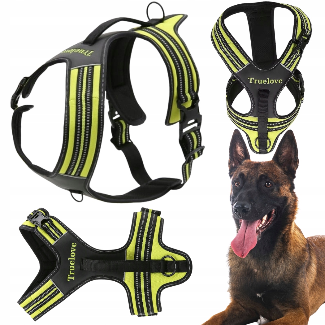 Levně Postroj Pro Psa Easy Walk Pevný S Rukojetí Truelove Security Žlutý