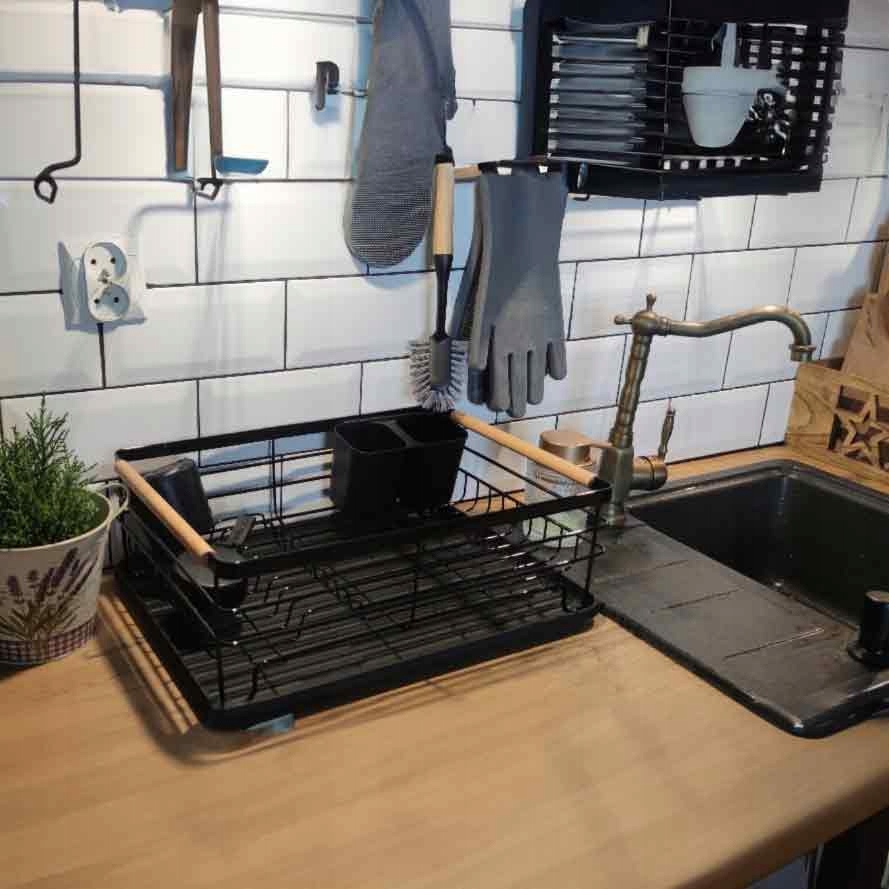 Suszarka do Naczyń Czarna Ociekacz Z Tacką Marka Rawe