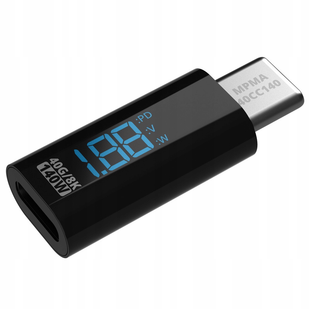 Mathorn MPMA-40CC140 Adapter Usb-c/usb-c z miernikiem Pd 140W