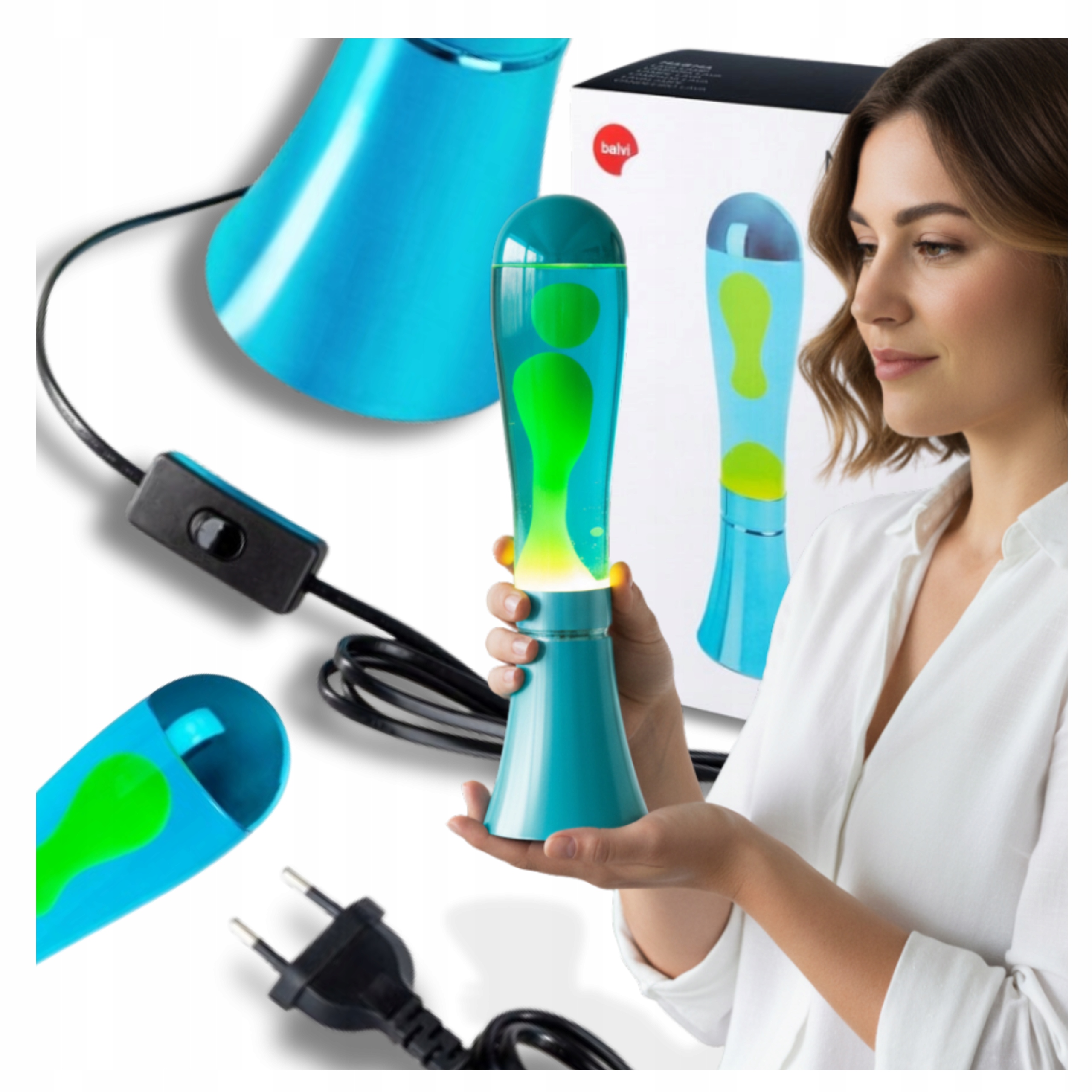 Lampa Láva Modrá Noční Lampa Stolní lampa s lávou do obývacího pokoje Ložnice