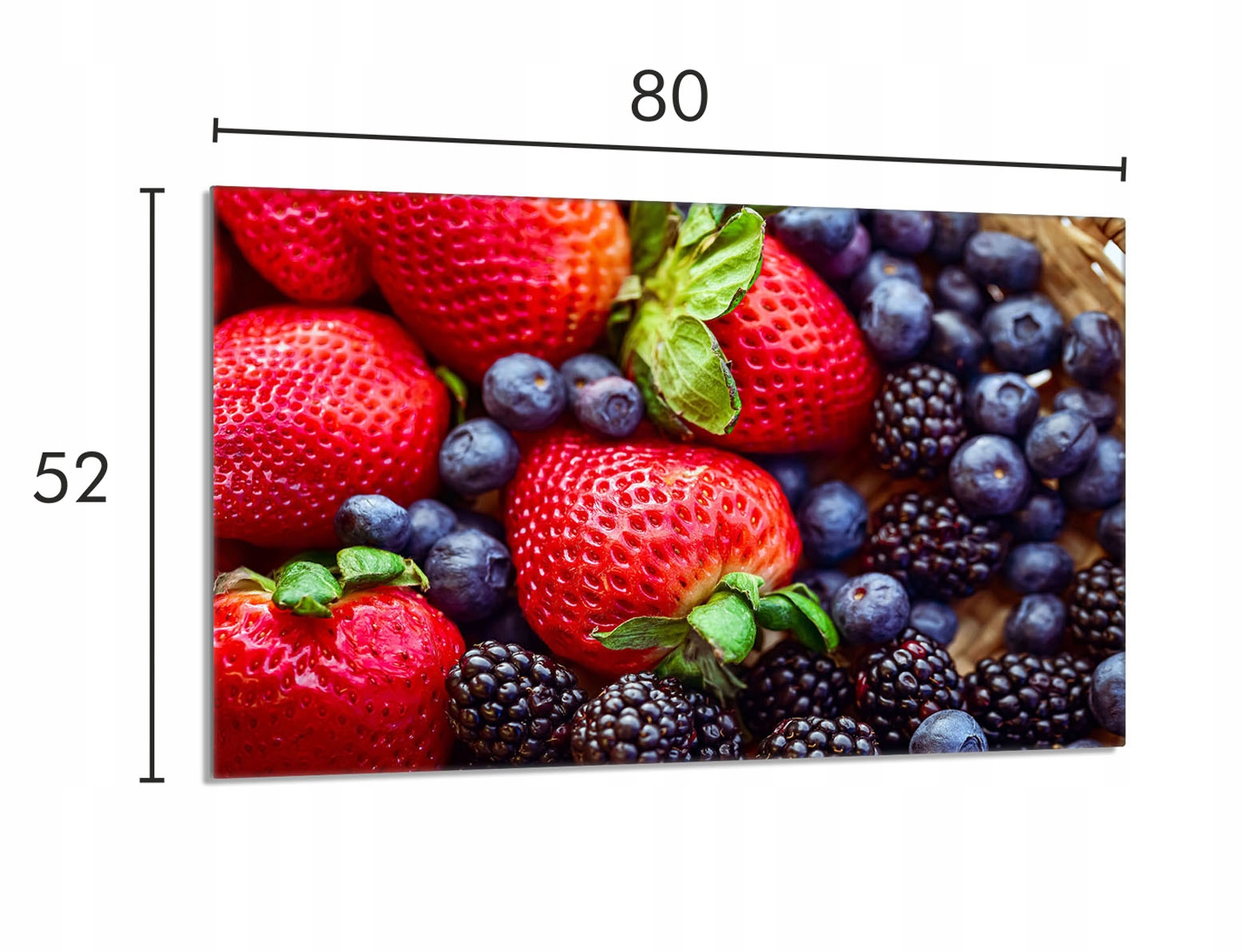 Skleněná ochranná deska na sporák 80x52 Jahody