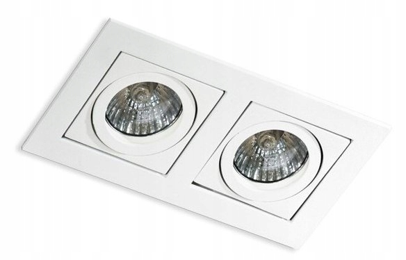 Podwójna biała oprawa do wbudowania oczko Paco