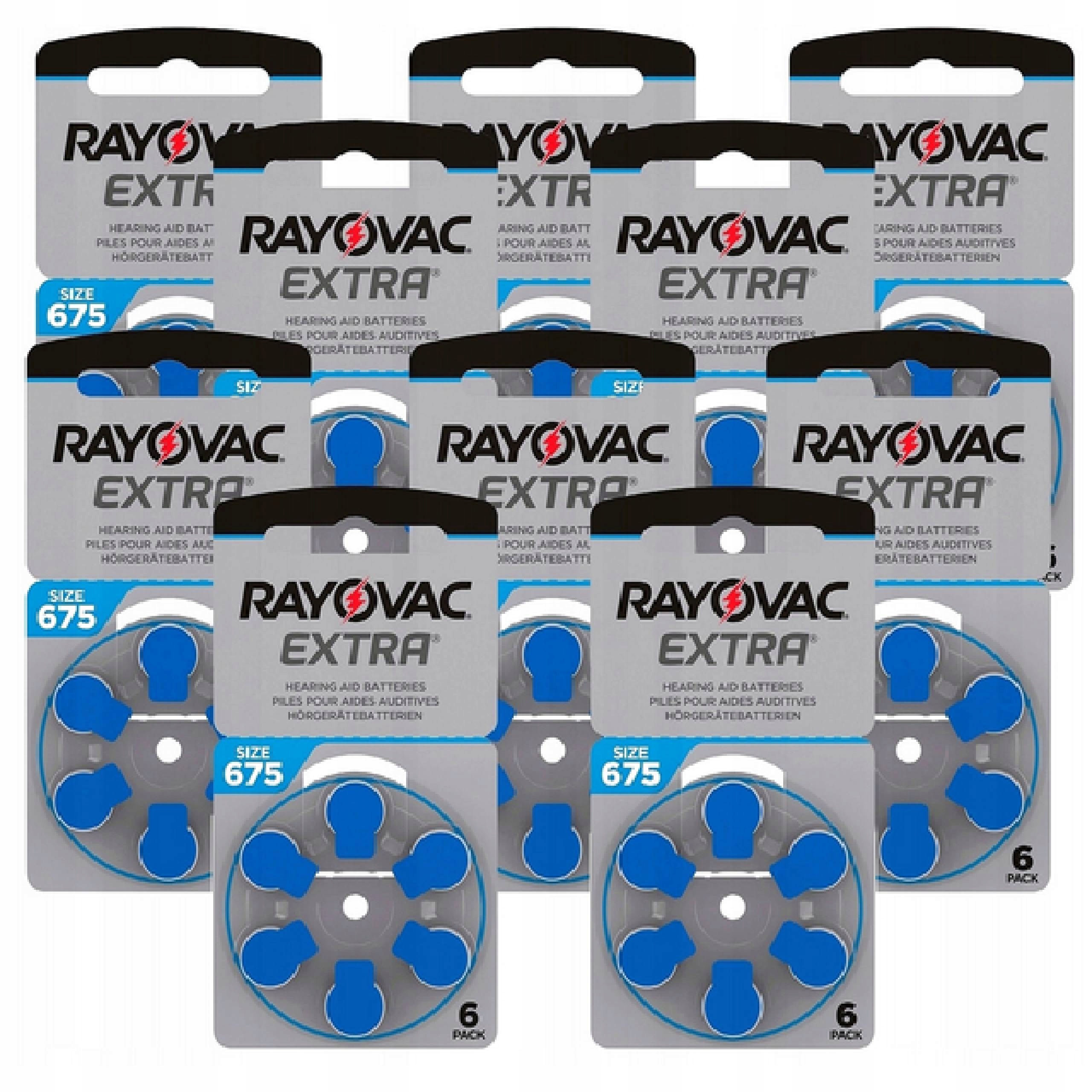 

60x Baterie Rayovac do aparatów słuchowych 675 Mf