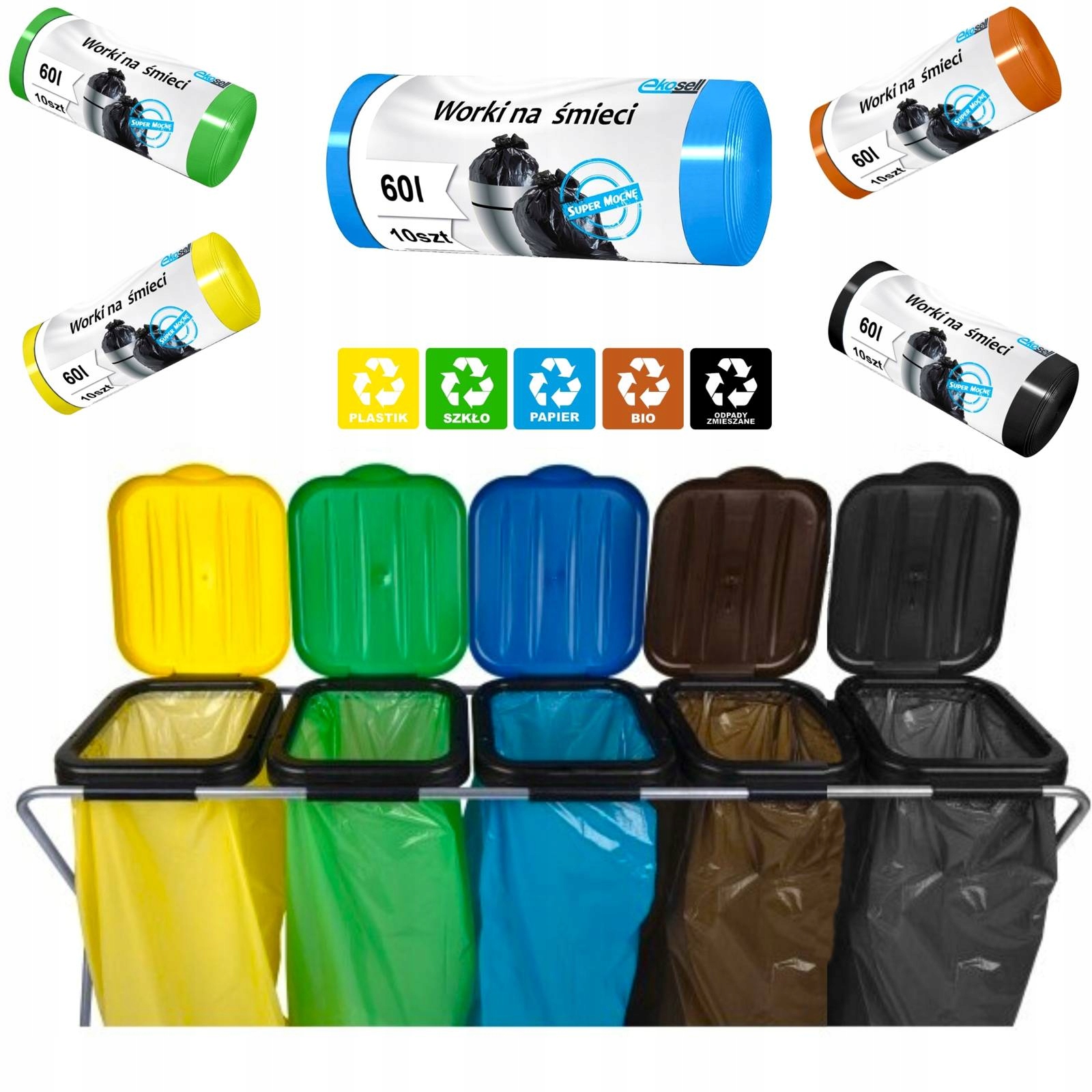 

Worki na śmieci Ldpe 60 L 10 x 5 zestaw 50 sztuk