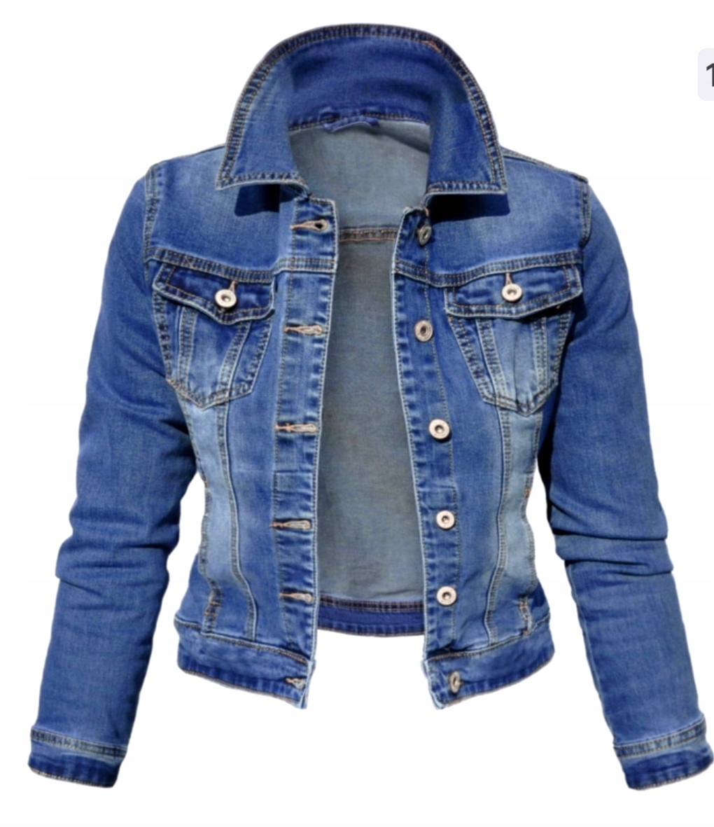 Kurtka M.sara wiosna damska katana klasyka Jeans z Lycra. , L-6XL tu 4XL-48