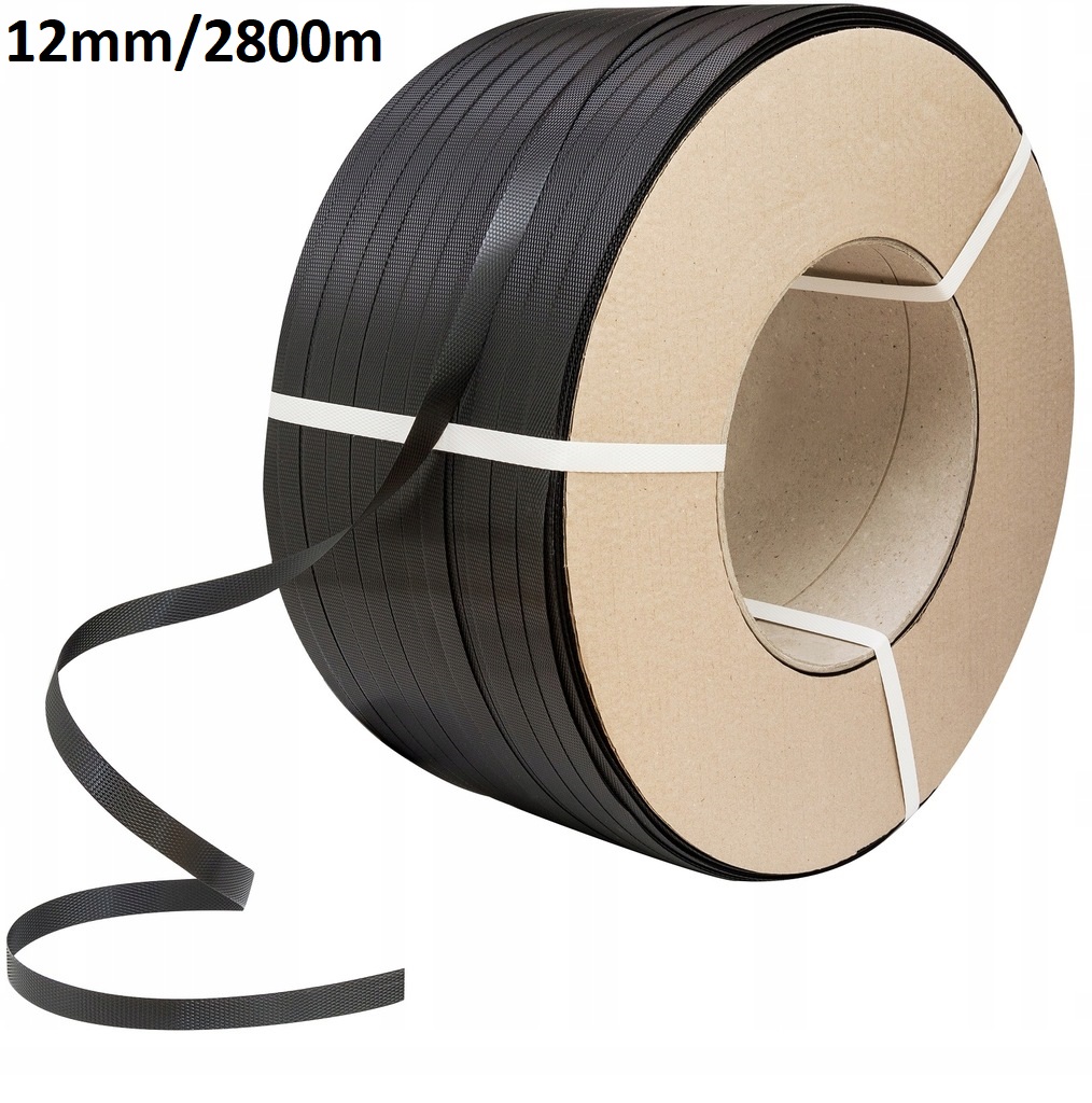 12 mm/2800 m Pp páska pro páskování Balení a spojování Palet, černá