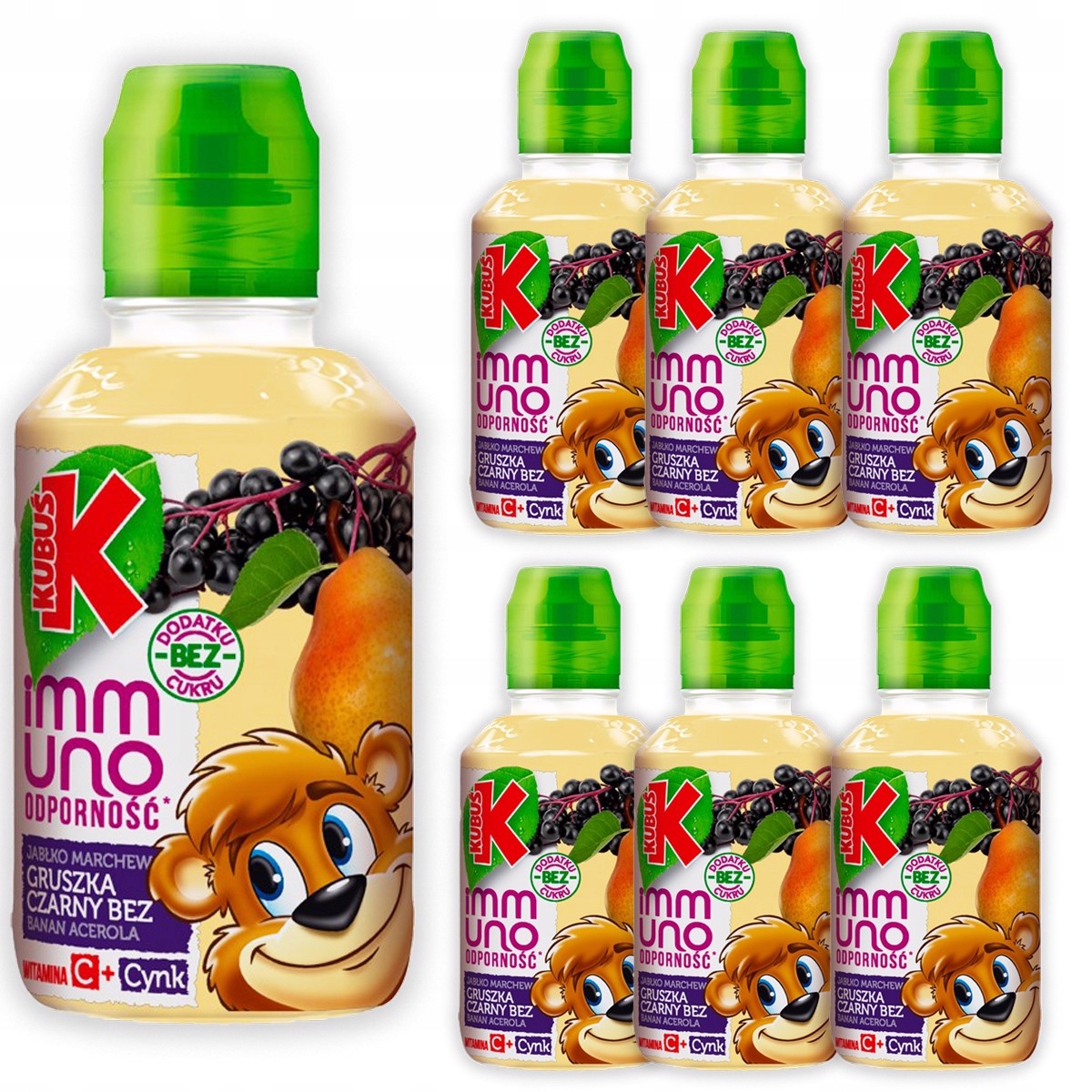 Kubuś Immuno Sok gruszka banan bez 200 ml 6 sztuk