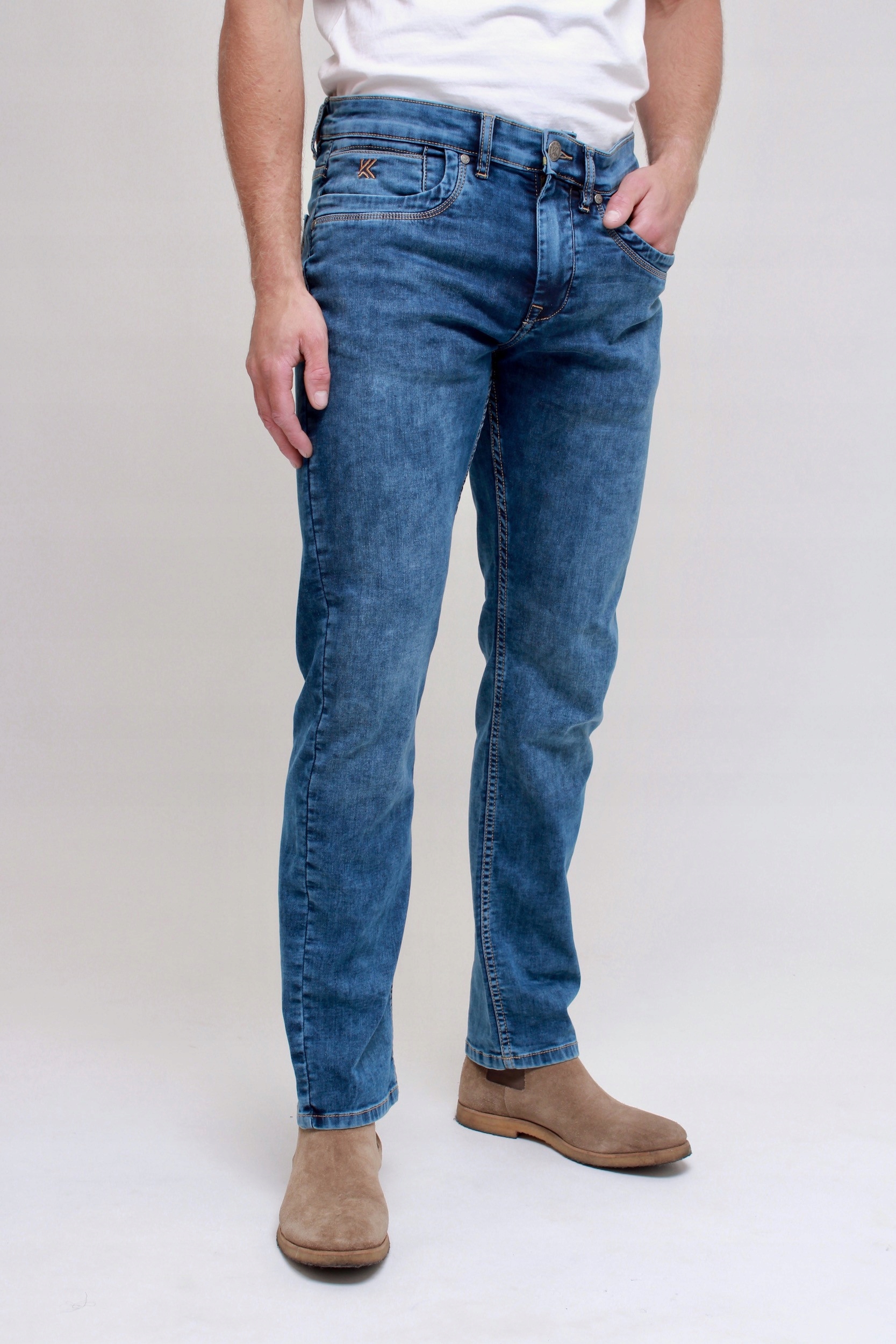 Kam kalhoty pánské Kbs Jacob jeans džíny nadm. vel. 52 modrá