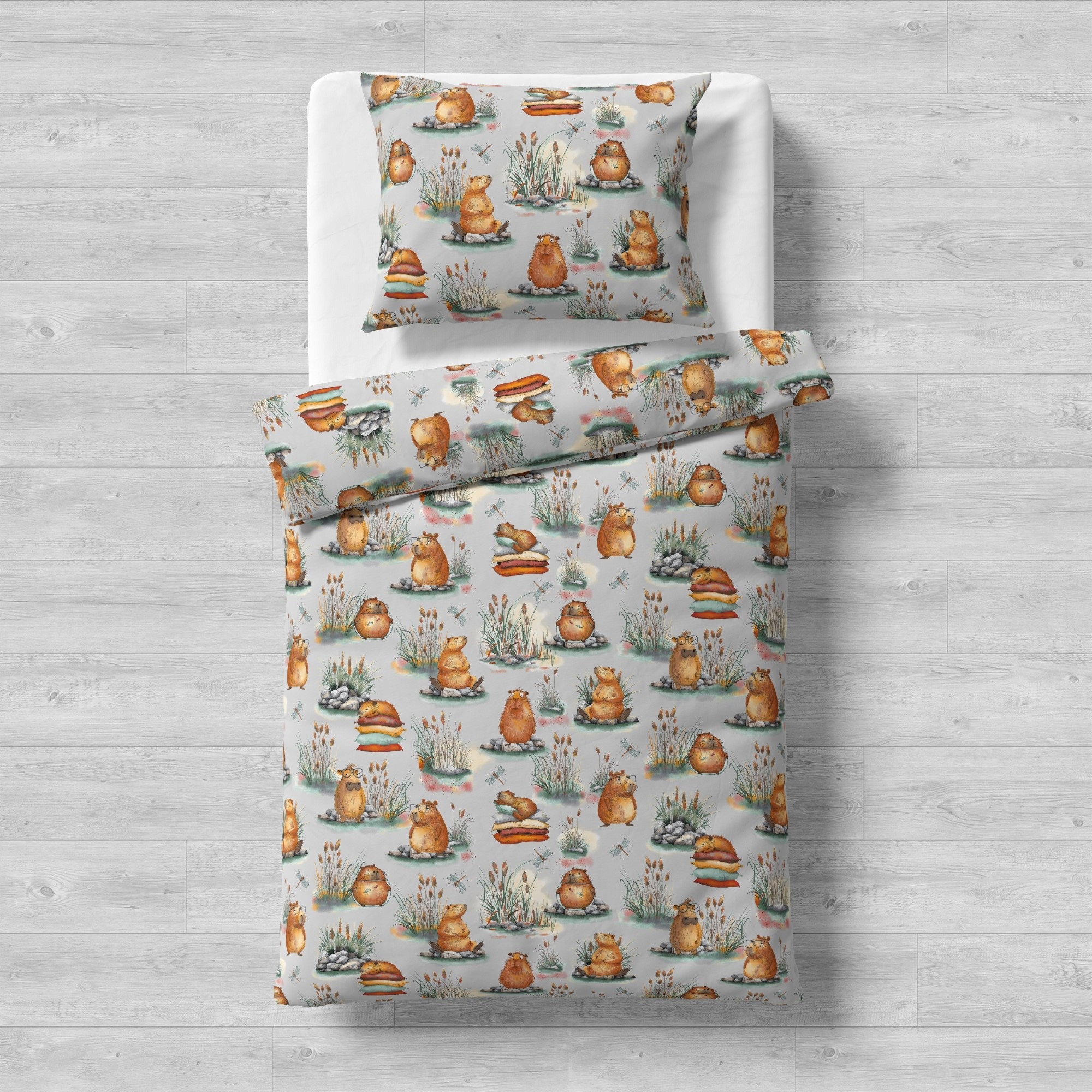 Komplet Pościeli Bawełna 100% 140X200 Producent kapibara gryzoń kapibary