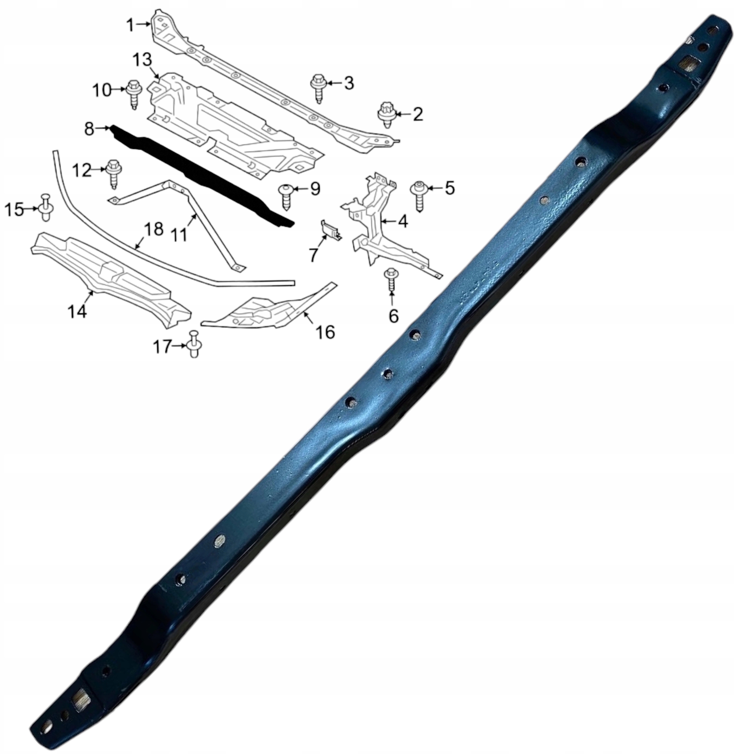 Horní Nosník Předního Pásu přední vyztužení spoj Bmw G20 G21 17+