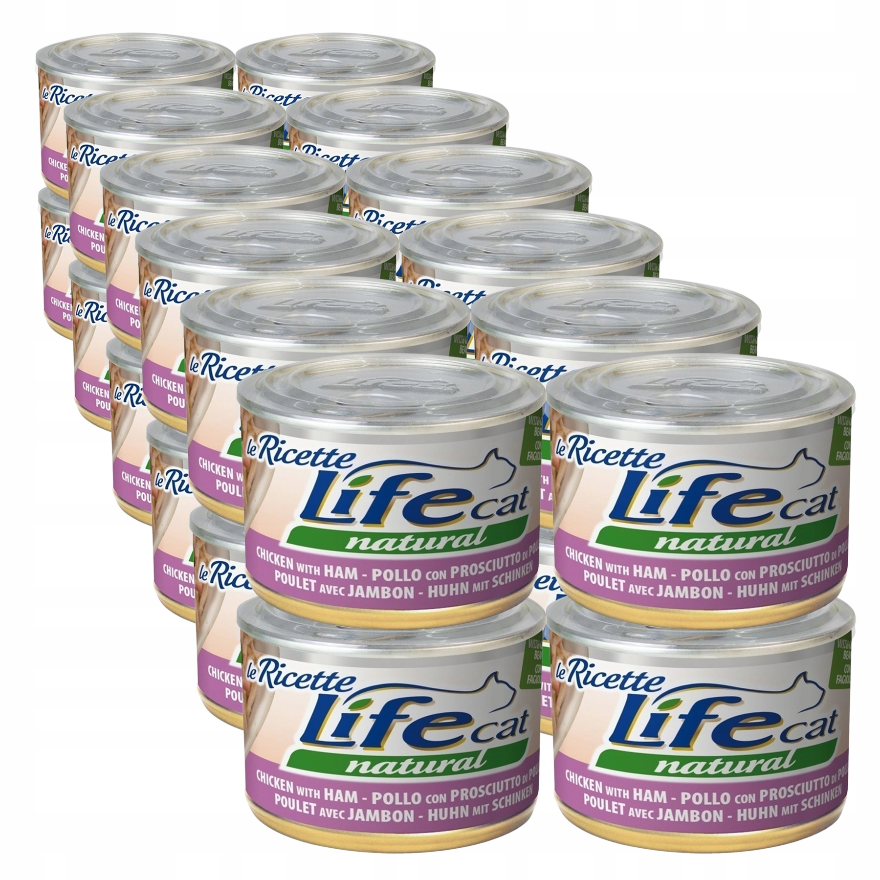 Levně Life Cat Le Ricette pro kočky konzerva 24x150 g kuře šunka fazole