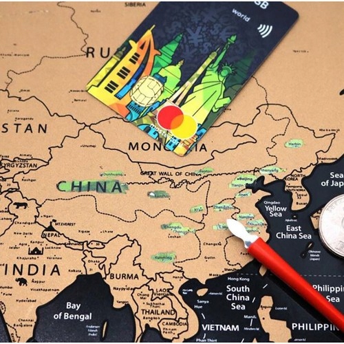 MAPA ŚWIATA ZDRAPKA Z FLAGAMI AKCESORIA na prezent Marka bez marki