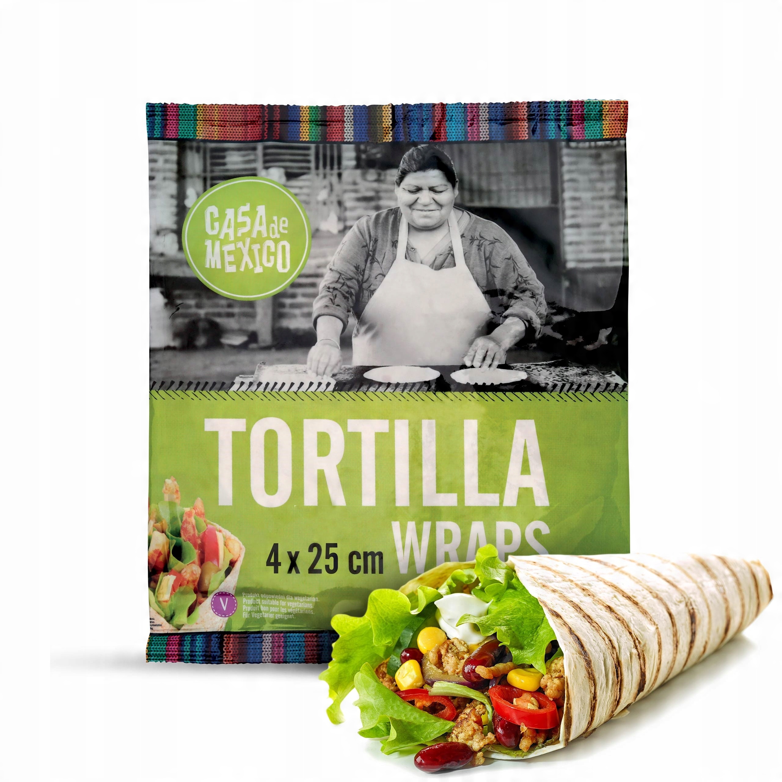 

Placek pszenny tortilla 25 cm 4 x 60 g