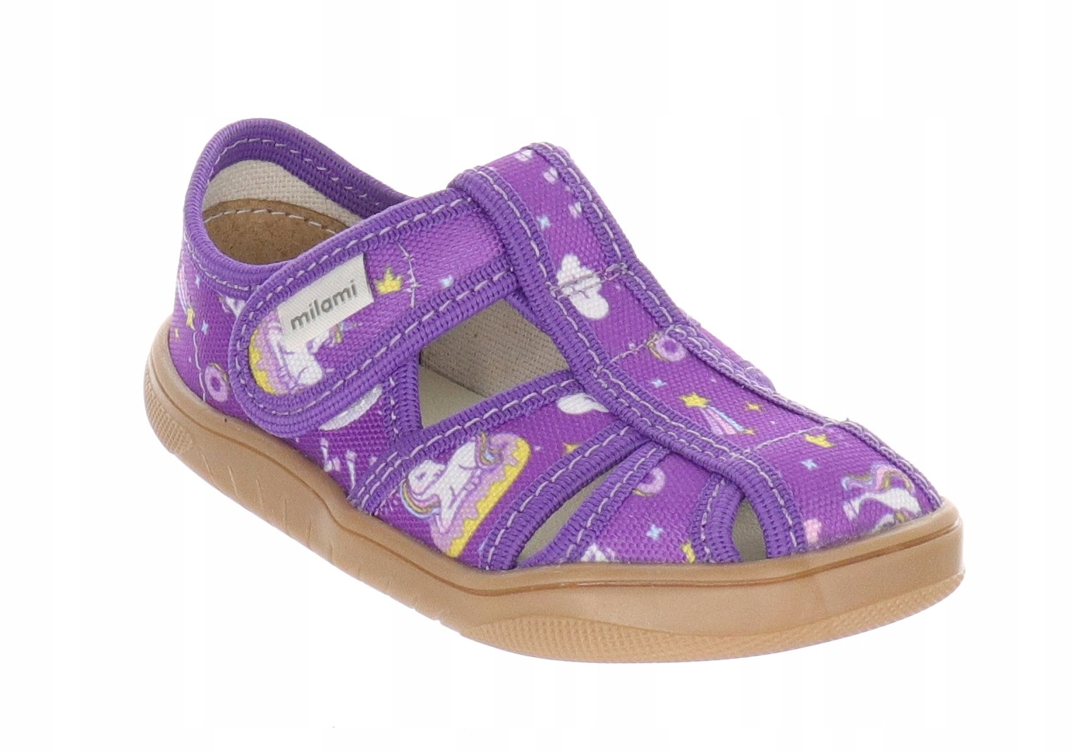 Pantofle Dziecięce Sandały Kapcie Barefoot Milami Purple Unicorns R.25