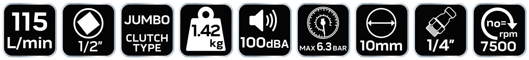 KLUCZ UDAROWY KĄTOWY, 1/2, 500 NM Pojemność akumulatora 0 Ah