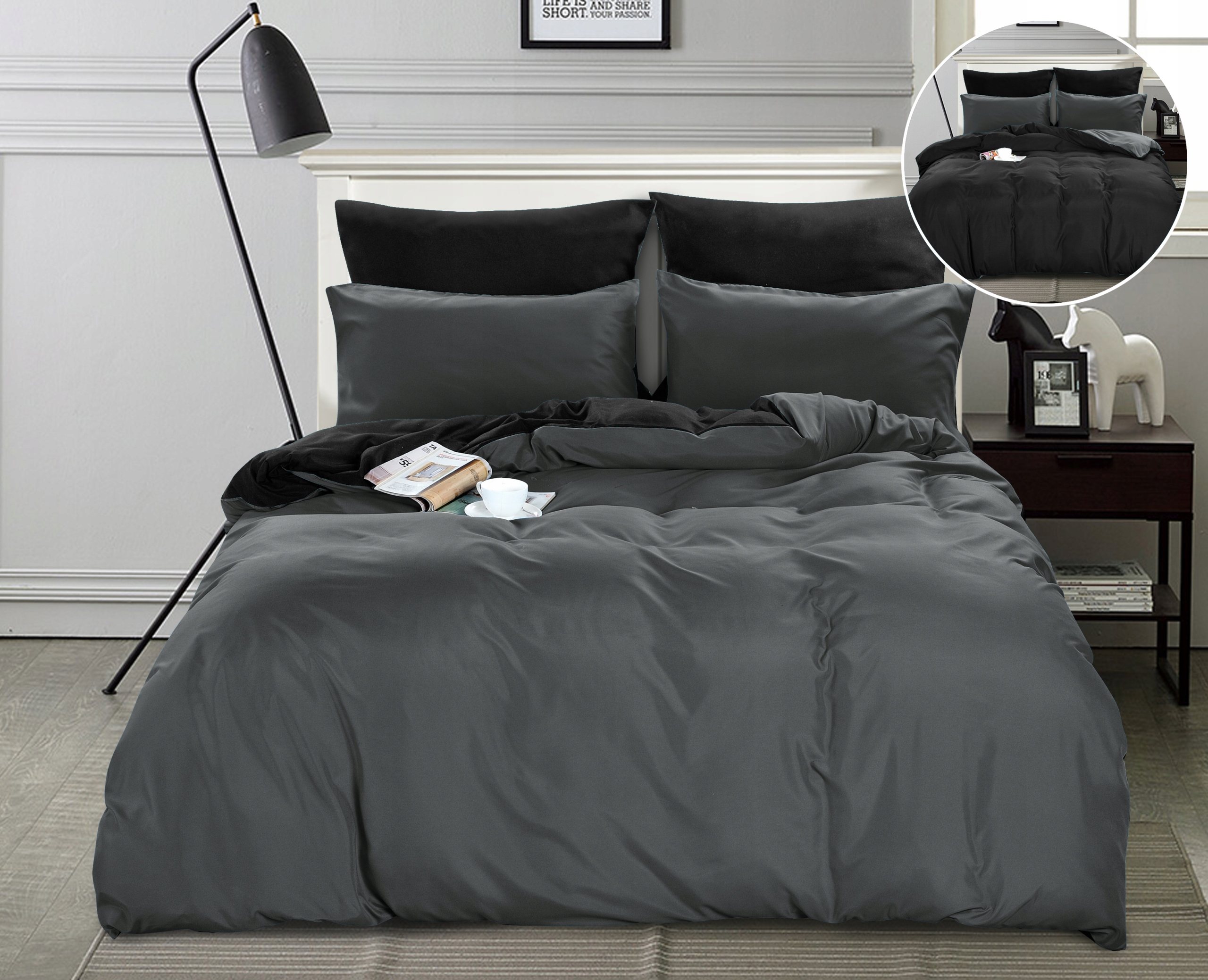 KOMPLET POŚCIELI POŚCIEL DWUSTRONNA GŁADKA 160x200 + 2x POSZEWKA 70x80 Gramatura 110 g/m²