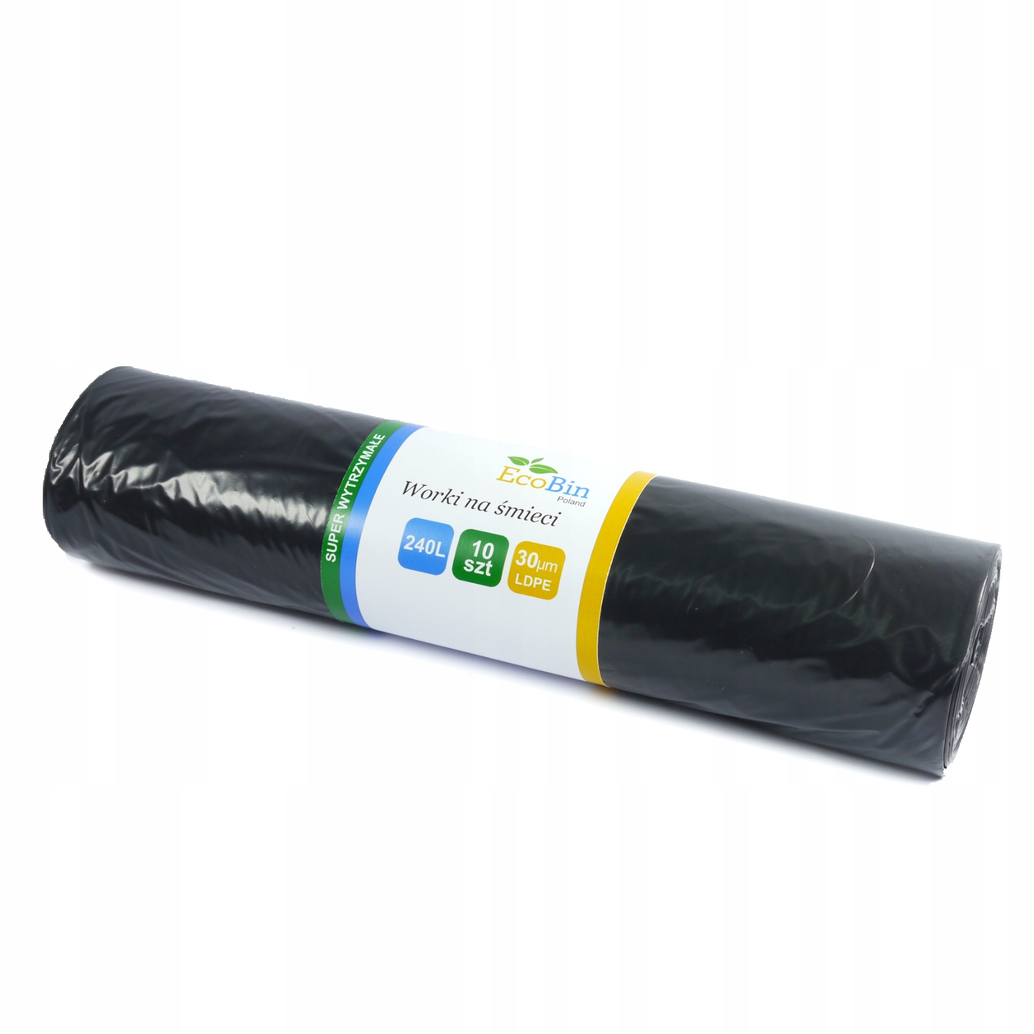 

Worki na śmieci 240L rolka 10szt mocne czarne